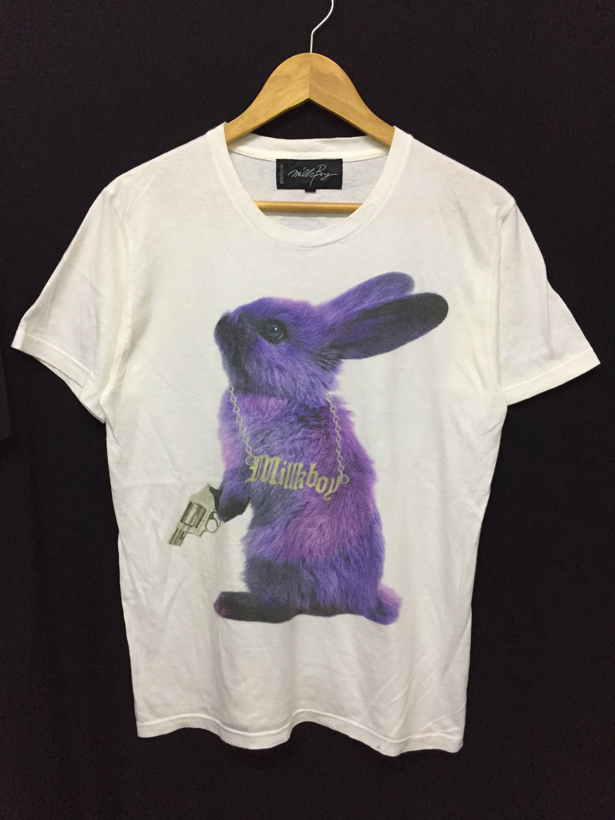 Japanese Brand MILK BOY 1st Anniversary Purple cyber Punk rabbit tee Size US M / EU 48-50 / 2 - 2 Thumbnail