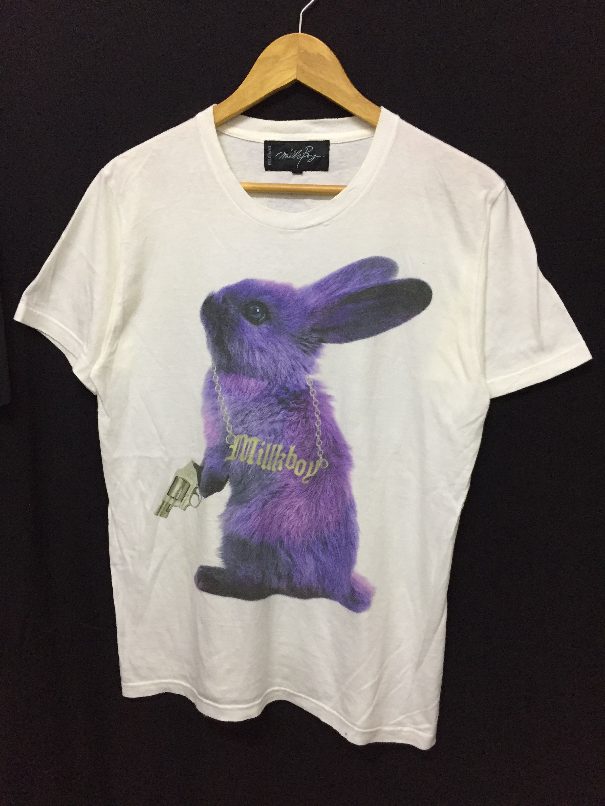 Japanese Brand MILK BOY 1st Anniversary Purple cyber Punk rabbit tee Size US M / EU 48-50 / 2 - 1 Thumbnail