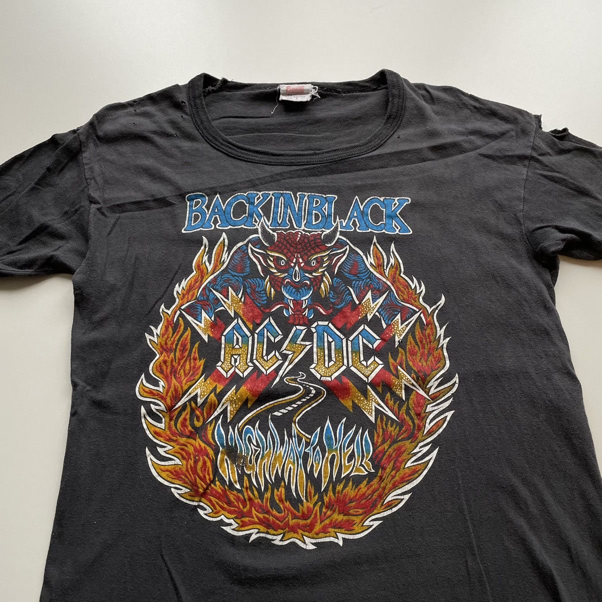 AC/DC Vintage 70s 80s AC/DC Back In Black Graphic Band T Shirt Size US M / EU 48-50 / 2 - 2 Thumbnail