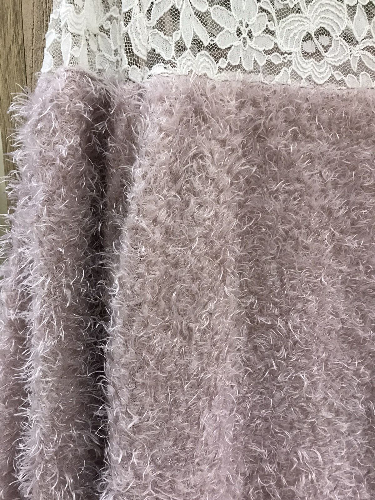 Japanese Brand ✨ Dreamy Minx Lace & Fluffy Knit Top – Size L ✨ Size M / US 6-8 / IT 42-44 - 12 Thumbnail