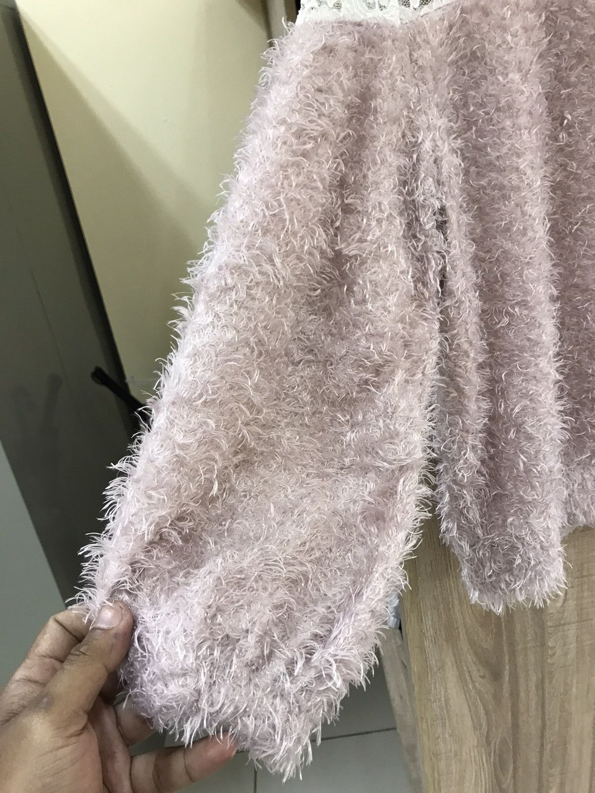 Japanese Brand ✨ Dreamy Minx Lace & Fluffy Knit Top – Size L ✨ Size M / US 6-8 / IT 42-44 - 11 Thumbnail