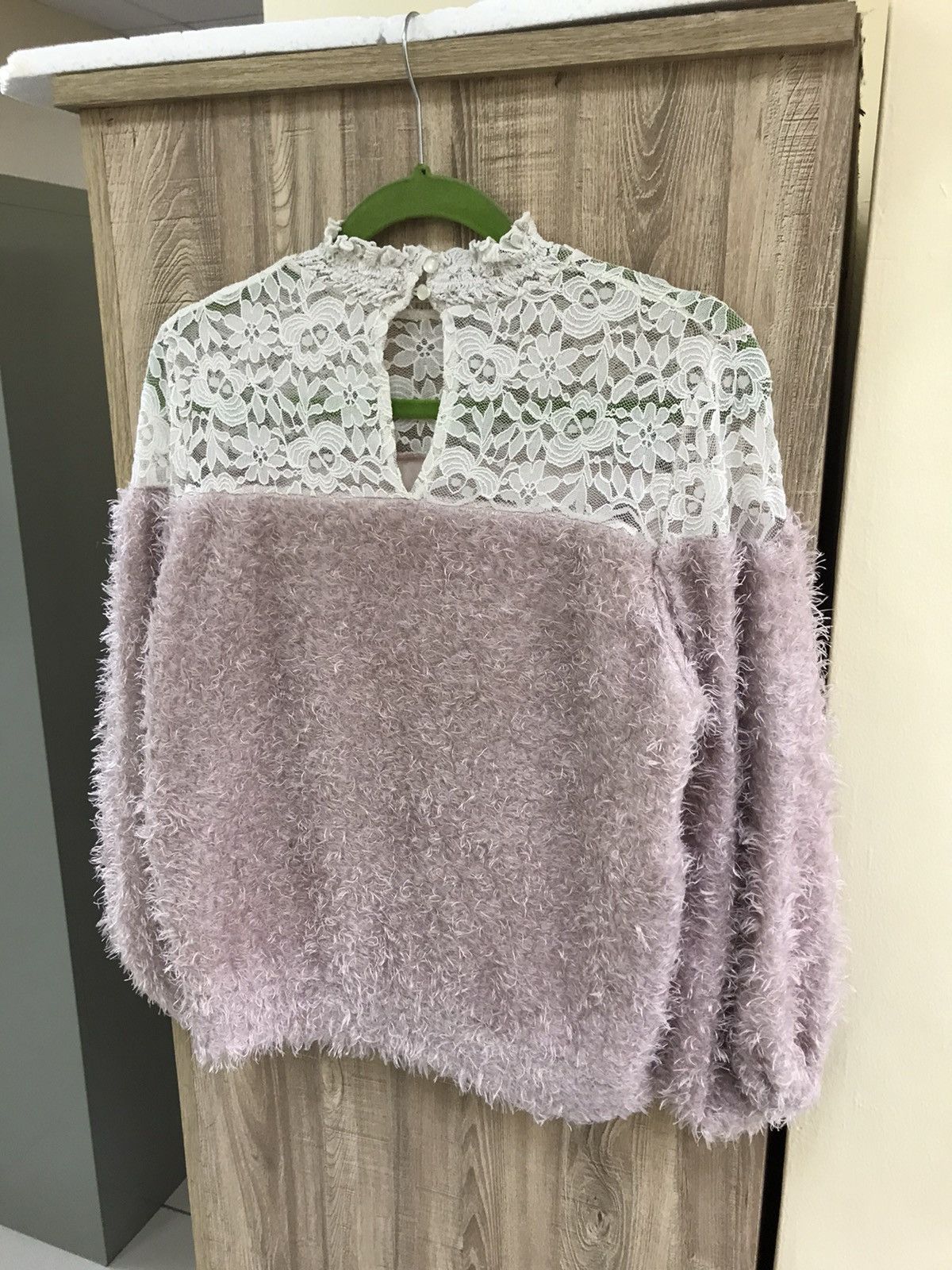 Japanese Brand ✨ Dreamy Minx Lace & Fluffy Knit Top – Size L ✨ Size M / US 6-8 / IT 42-44 - 5 Thumbnail