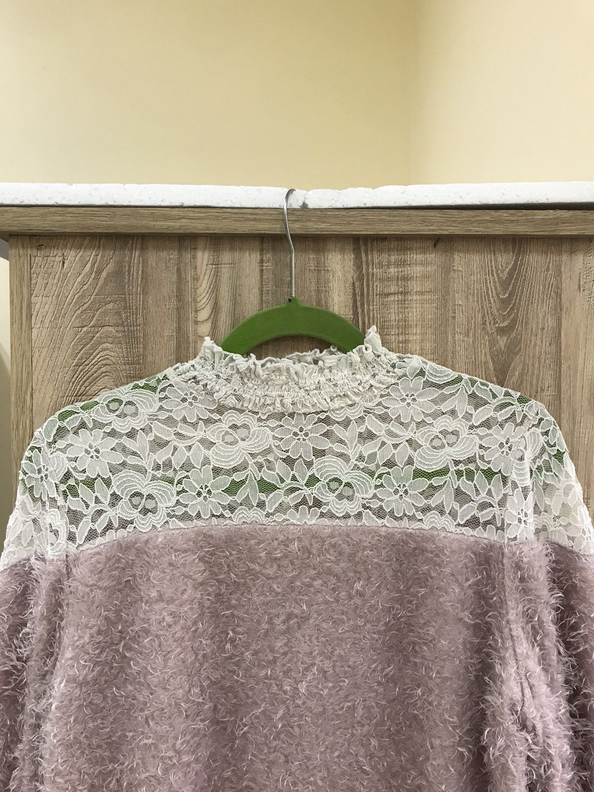 Japanese Brand ✨ Dreamy Minx Lace & Fluffy Knit Top – Size L ✨ Size M / US 6-8 / IT 42-44 - 7 Thumbnail