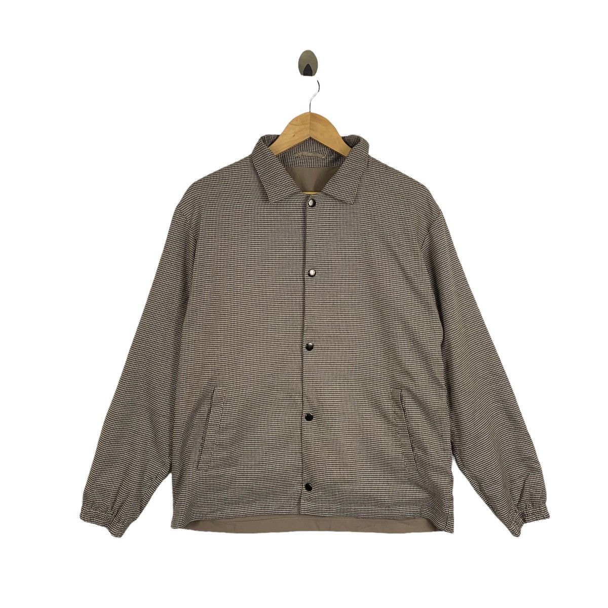 image of Vintage Sevendays Sunday Japanese Tartan Reversible Bomber Jacket in Beige, Men's (Size Medium)