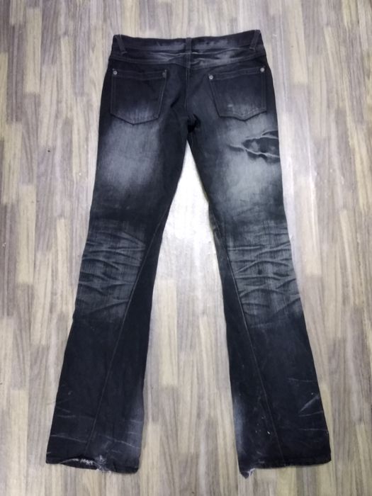 Archival Clothing Vintage Schlussel Low Rise Distressed Flared Jeans