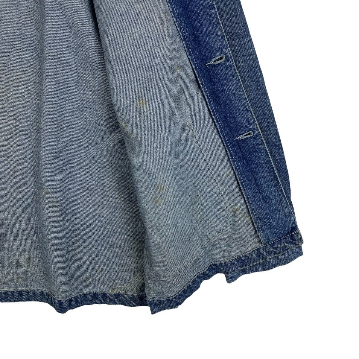 HILL CROP Worker Workwear Fully Button Denim Jeans Jacket