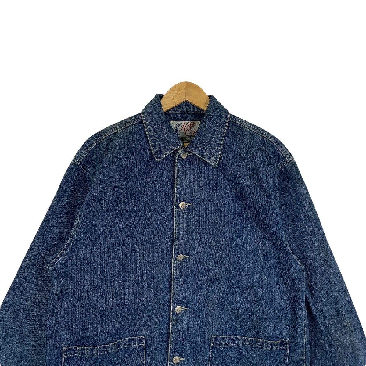 Vintage HILL CROP Worker Workwear Fully Button Denim Jeans Jacket Size US L / EU 52-54 / 3 - 5 Thumbnail