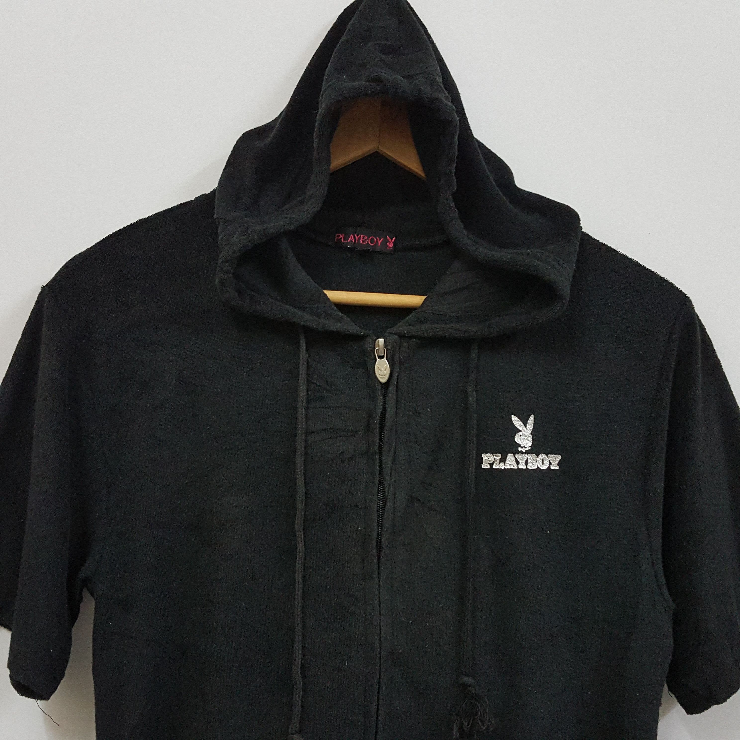 Playboy × Vintage Vintage PLAYBOY big logo short sleeve hoodies Size US M / EU 48-50 / 2 - 3 Thumbnail