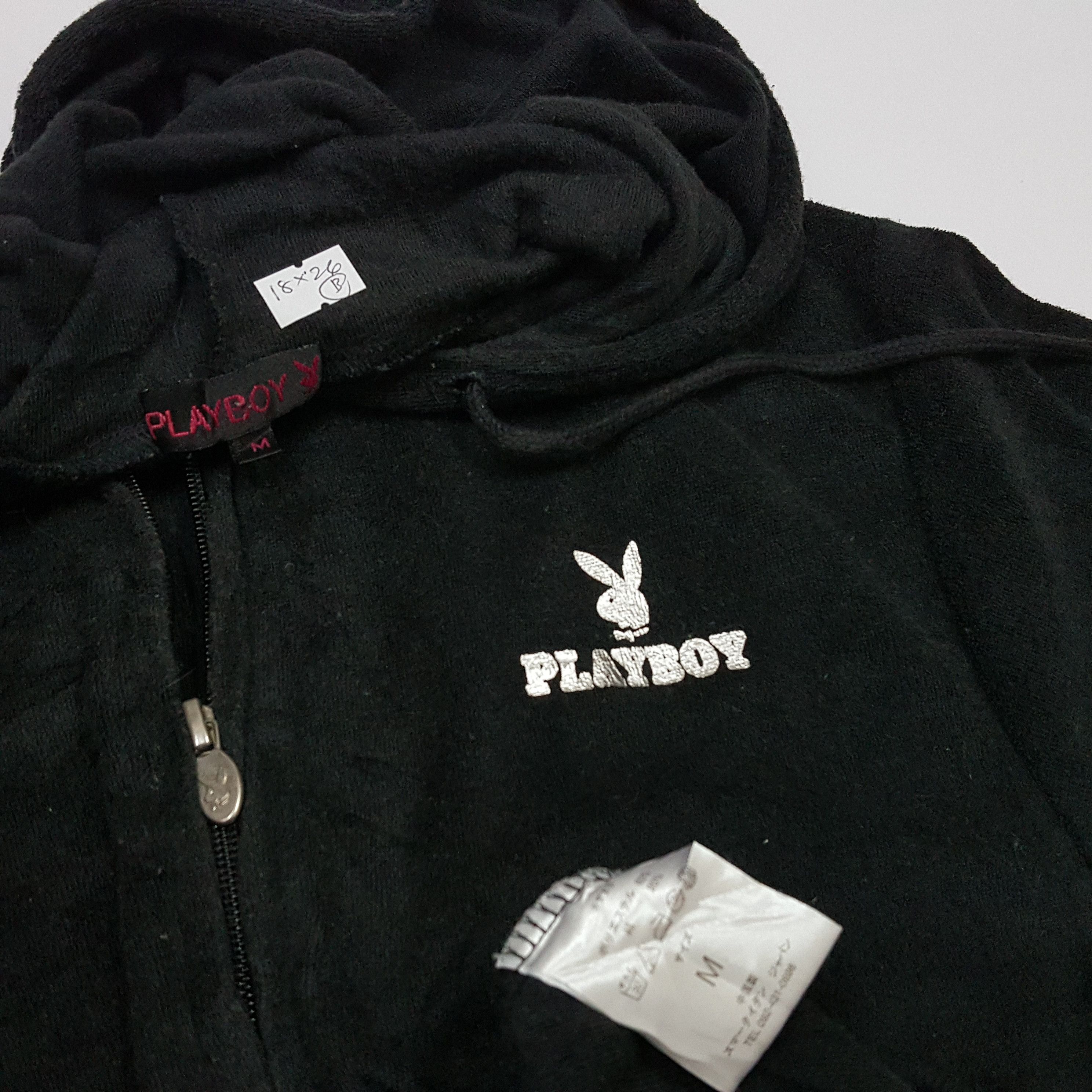 Playboy × Vintage Vintage PLAYBOY big logo short sleeve hoodies Size US M / EU 48-50 / 2 - 4 Thumbnail