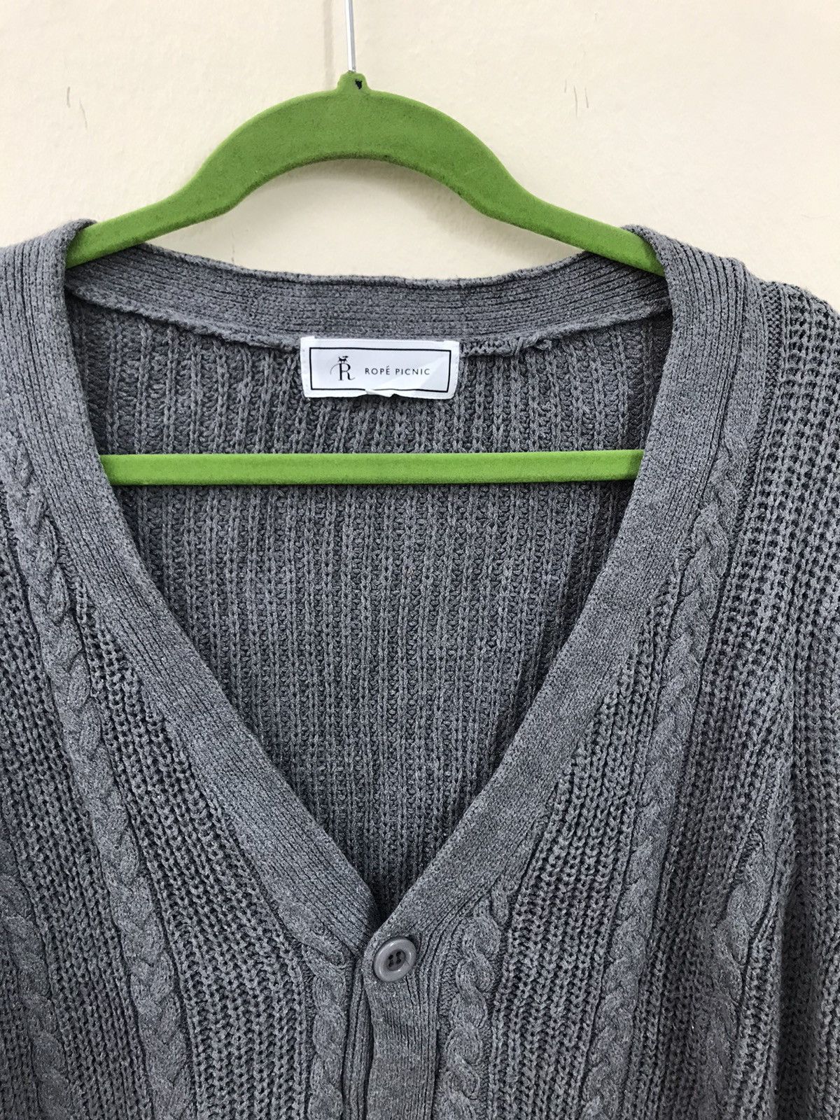 Aran Isles Knitwear Rope Picnic Knit Chunky Cardigan Nice Design Size L / US 10 / IT 46 - 4 Thumbnail