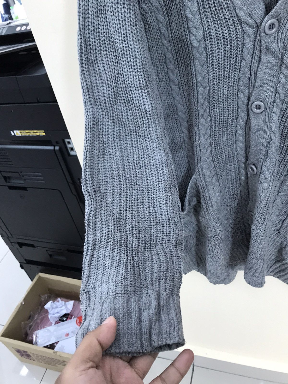Aran Isles Knitwear Rope Picnic Knit Chunky Cardigan Nice Design Size L / US 10 / IT 46 - 12 Thumbnail