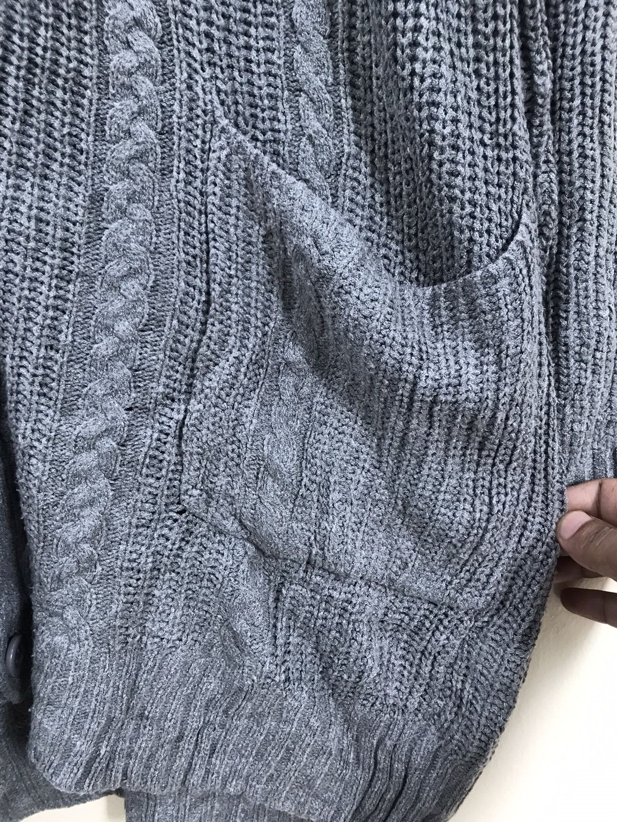 Aran Isles Knitwear Rope Picnic Knit Chunky Cardigan Nice Design Size L / US 10 / IT 46 - 5 Thumbnail