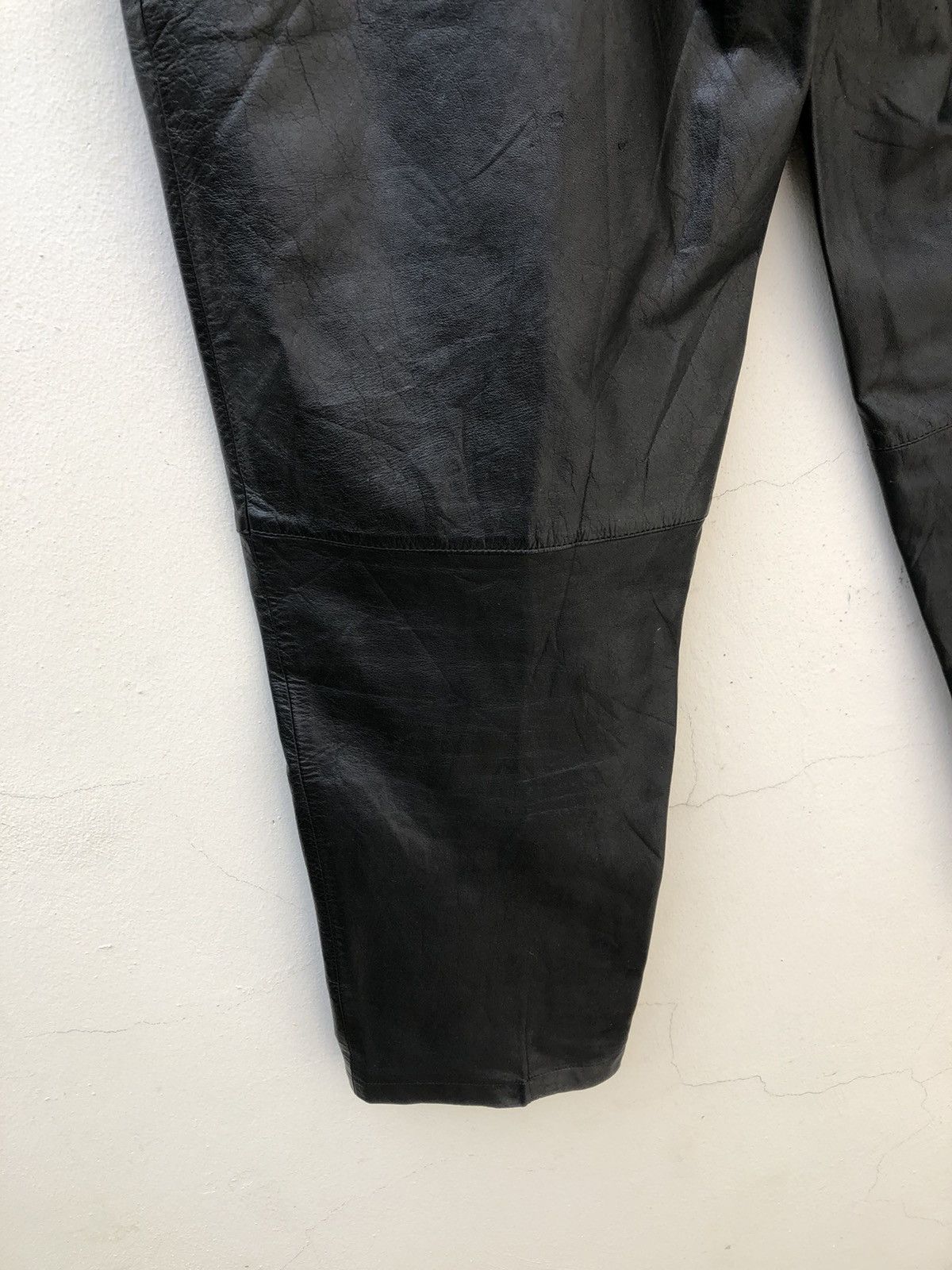 Leather Vintage 80s JUN Japan Baggy Leather Trouser Pant Size US 26 / EU 42 - 17 Thumbnail