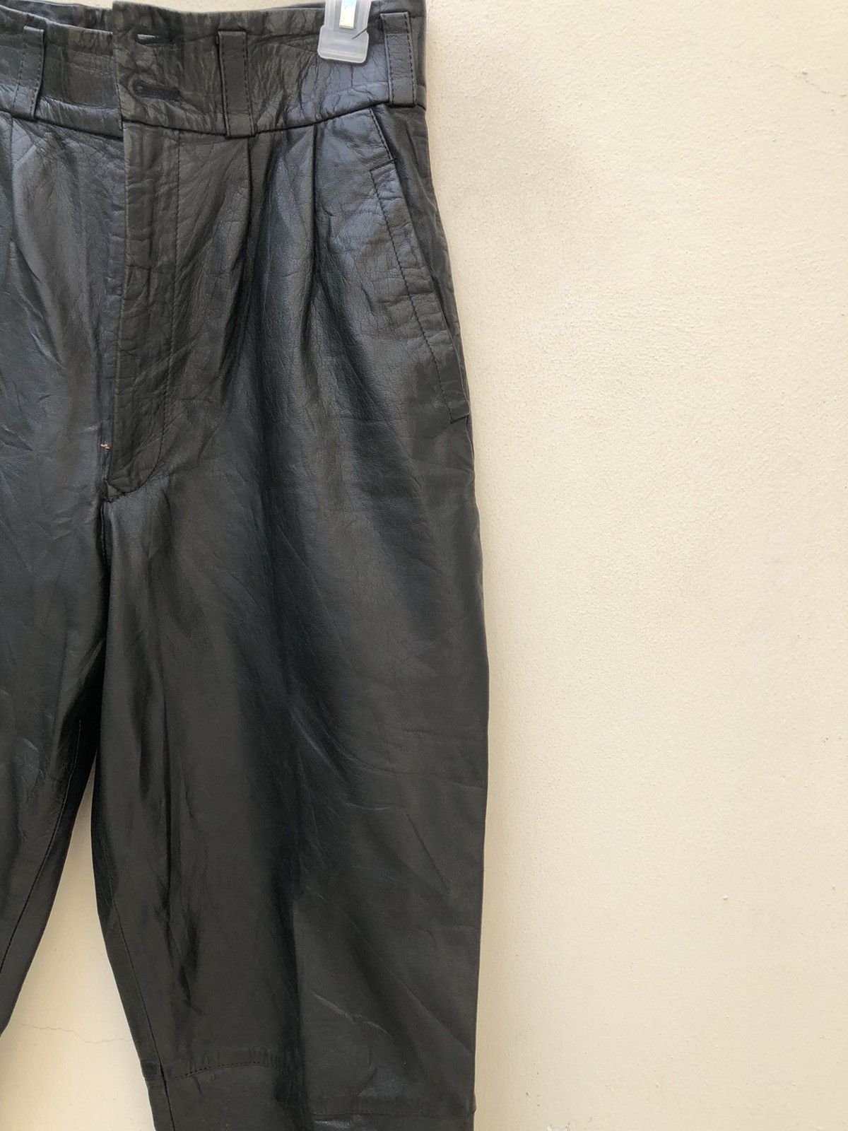 Leather Vintage 80s JUN Japan Baggy Leather Trouser Pant Size US 26 / EU 42 - 12 Thumbnail