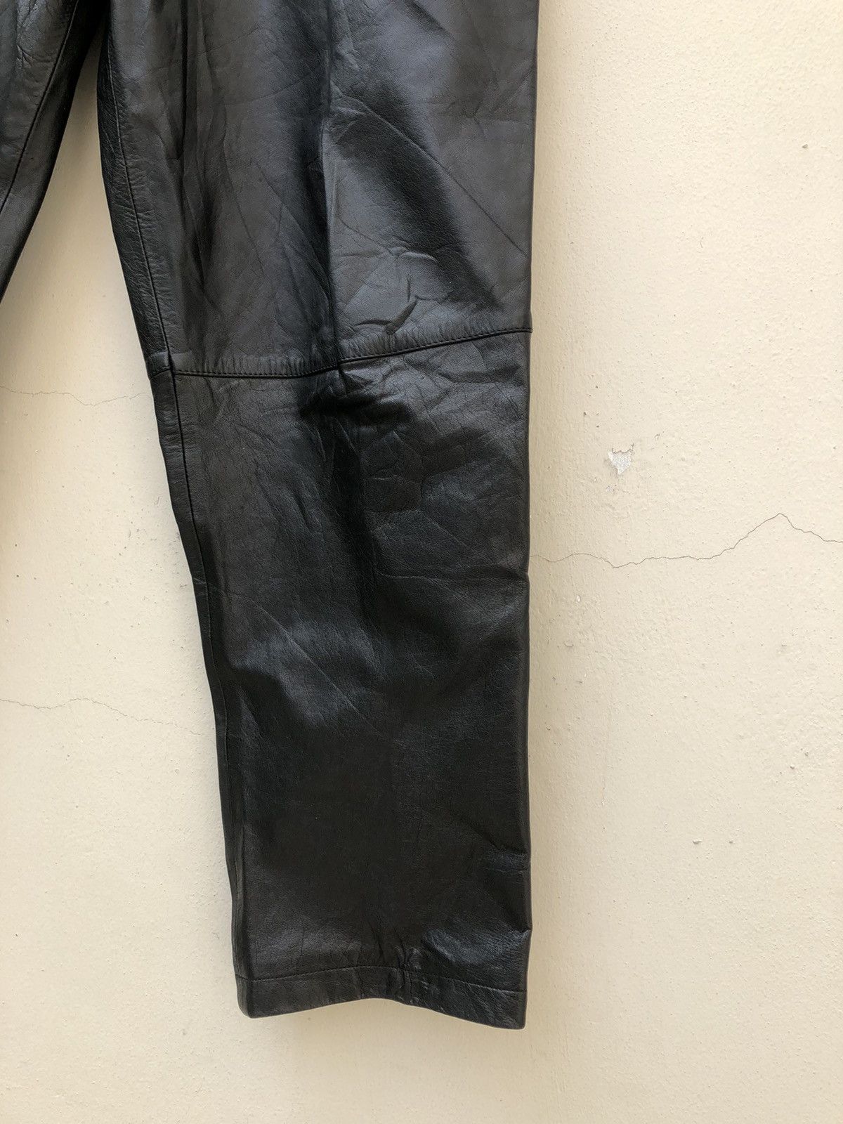 Leather Vintage 80s JUN Japan Baggy Leather Trouser Pant Size US 26 / EU 42 - 13 Thumbnail