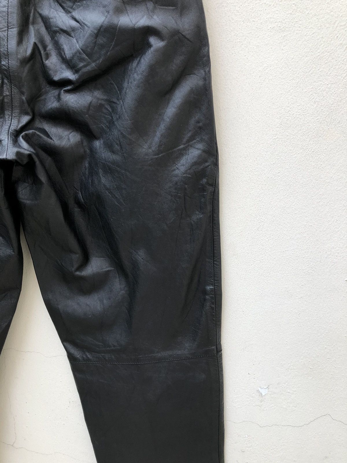 Leather Vintage 80s JUN Japan Baggy Leather Trouser Pant Size US 26 / EU 42 - 19 Thumbnail