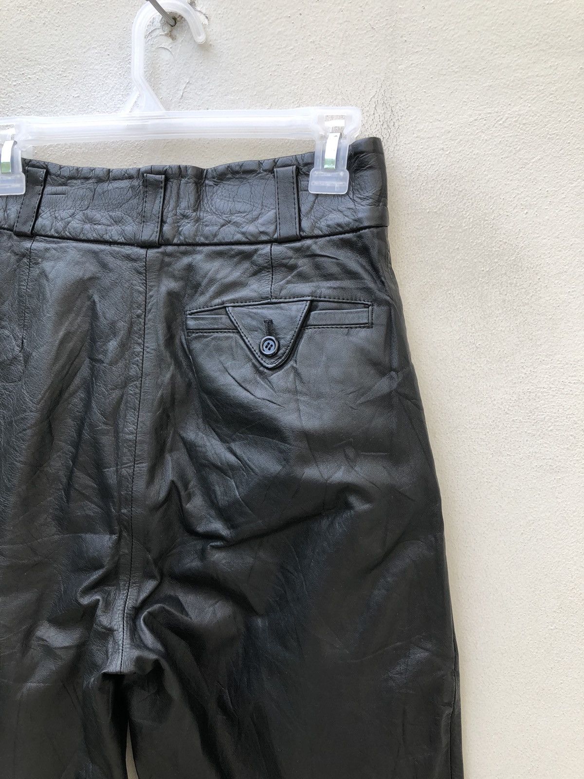 Leather Vintage 80s JUN Japan Baggy Leather Trouser Pant Size US 26 / EU 42 - 18 Thumbnail