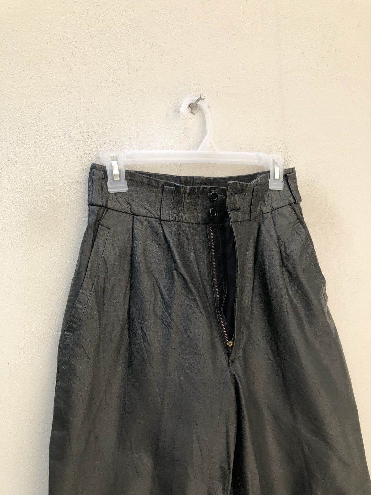Leather Vintage 80s JUN Japan Baggy Leather Trouser Pant Size US 26 / EU 42 - 9 Thumbnail