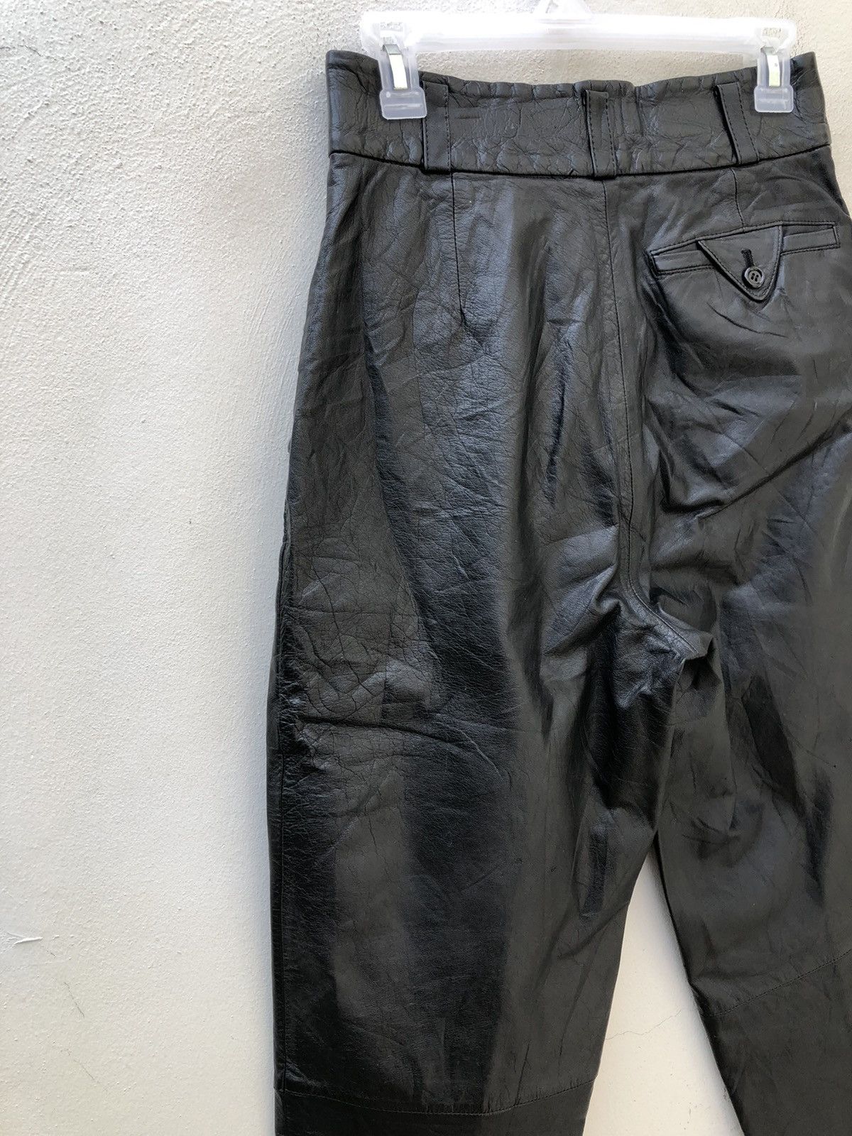 Leather Vintage 80s JUN Japan Baggy Leather Trouser Pant Size US 26 / EU 42 - 16 Thumbnail