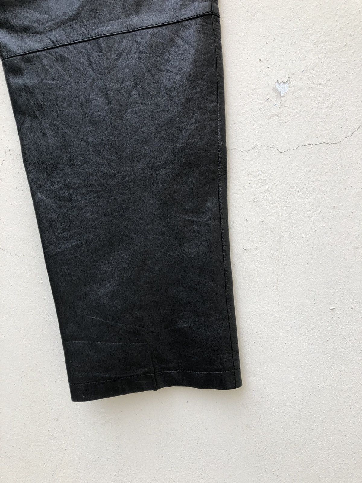 Leather Vintage 80s JUN Japan Baggy Leather Trouser Pant Size US 26 / EU 42 - 20 Thumbnail