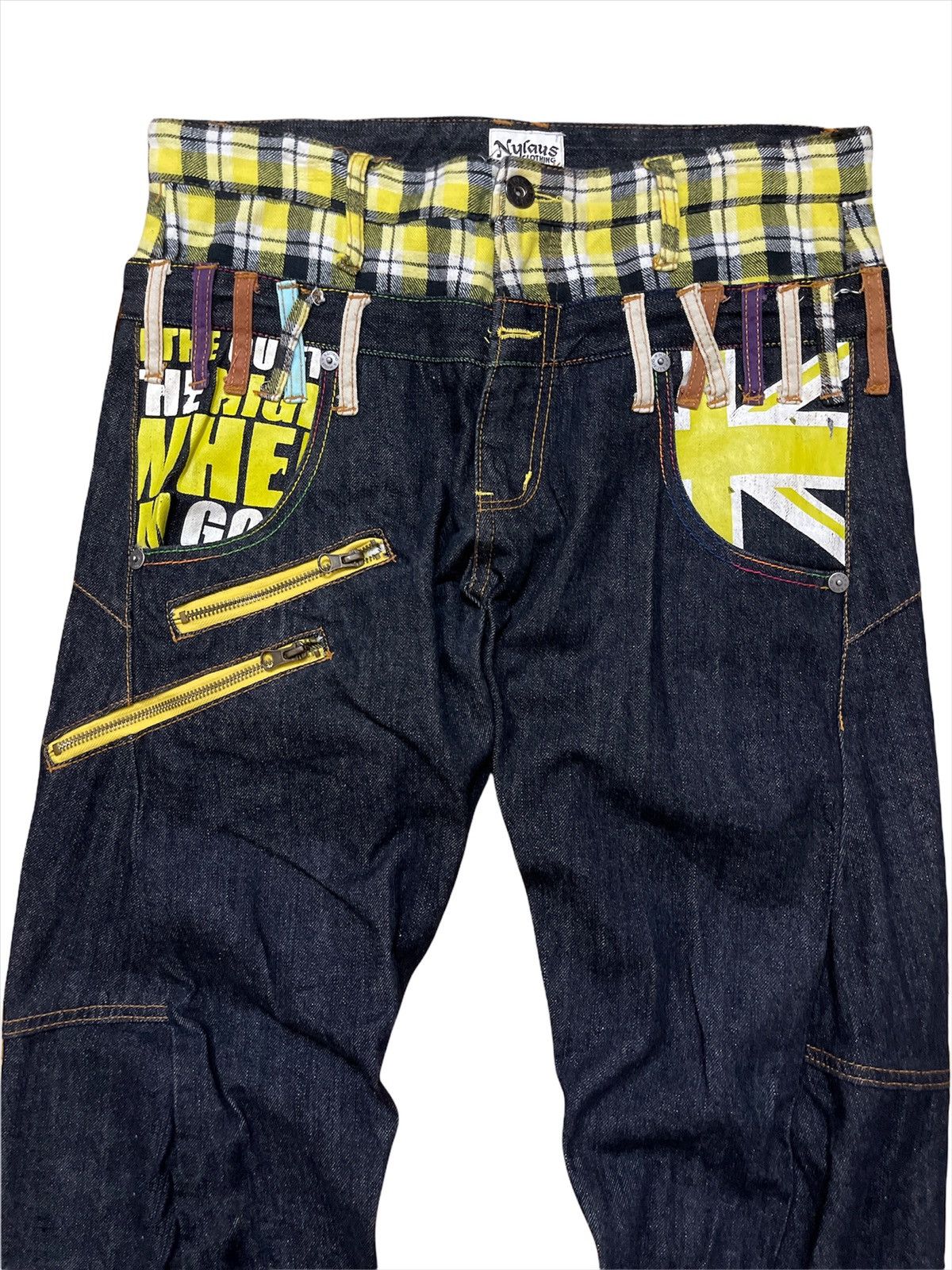 Designer × Japanese Brand Japanese Brand Nylaus Clothing Double Waist Denim Jeans Size US 33 - 2 Thumbnail
