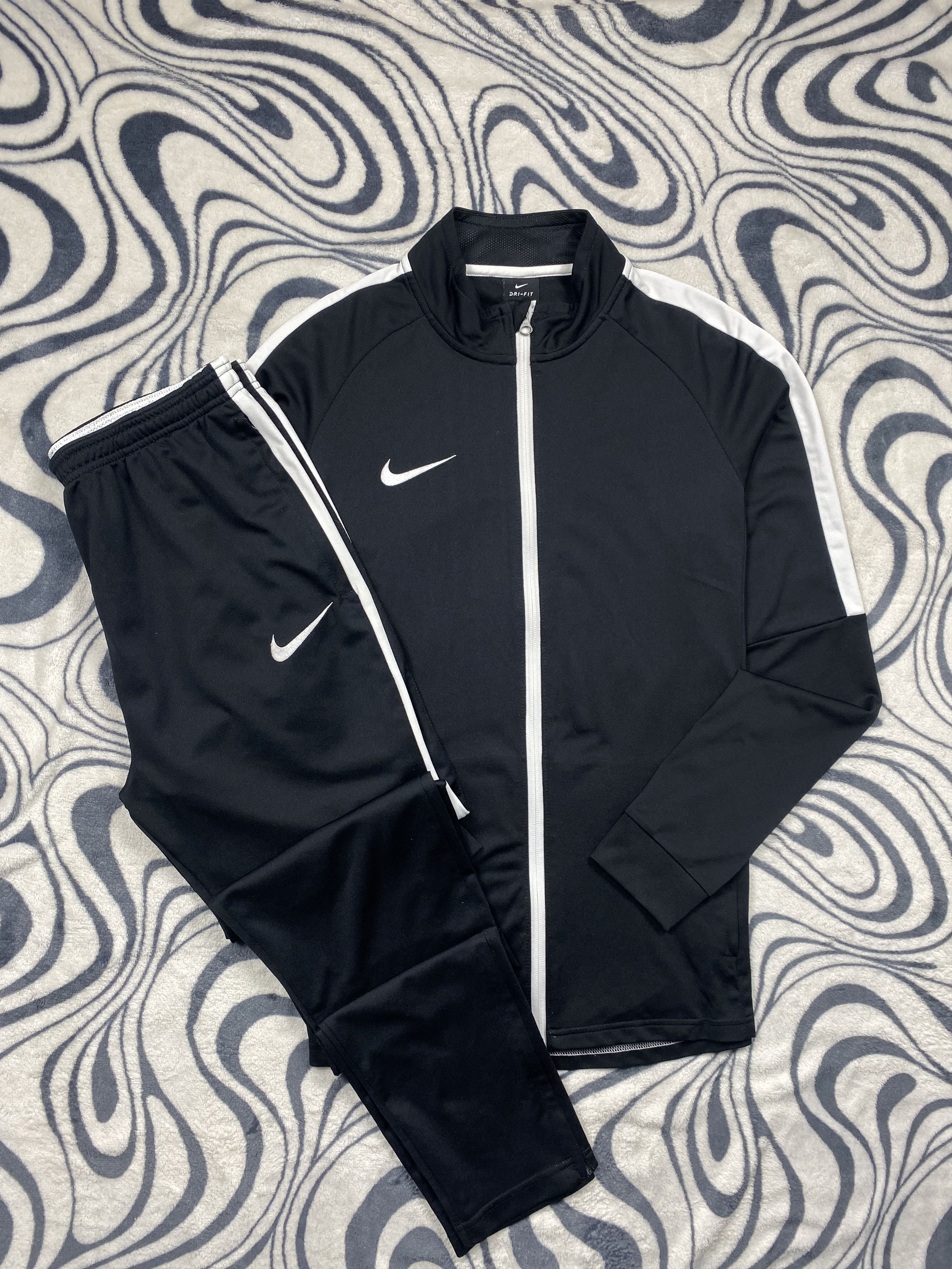 image of Nike Mens Track Suit Jacket + Pants Dri Fit Y2K Drill in Black (Size 32)