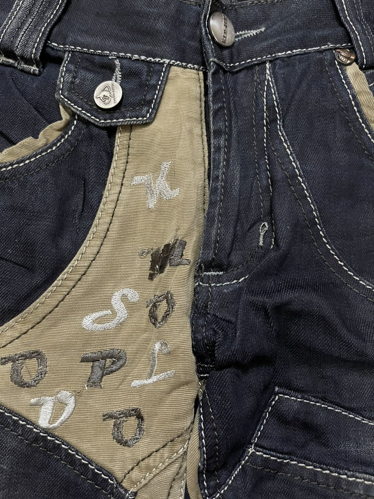 Japanese Brand K&M Jeans Patchwork Denim Pants Size US 32 / EU 48 - 5 Thumbnail