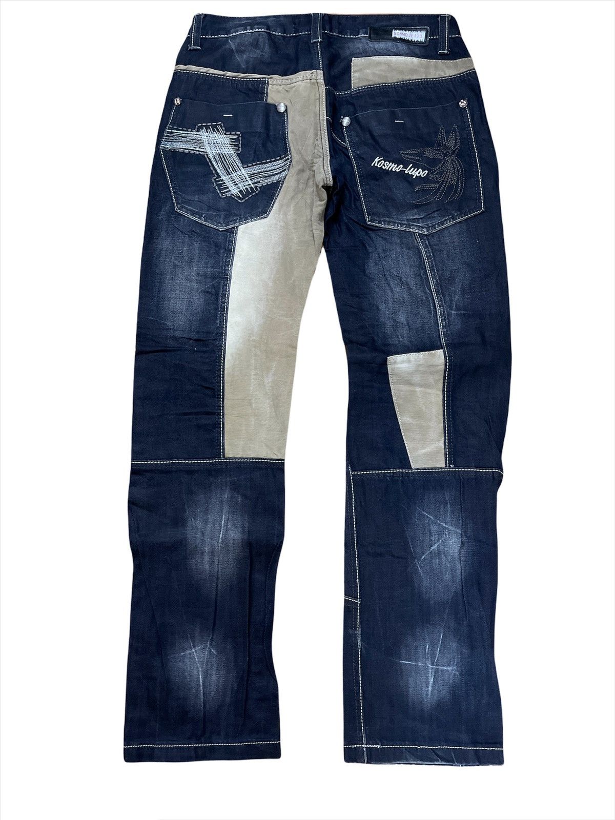Japanese Brand K&M Jeans Patchwork Denim Pants Size US 32 / EU 48 - 2 Thumbnail