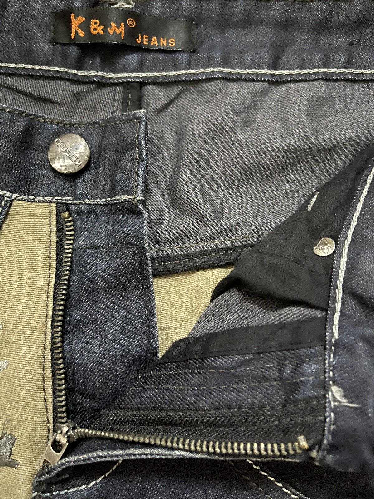 Japanese Brand K&M Jeans Patchwork Denim Pants Size US 32 / EU 48 - 6 Thumbnail
