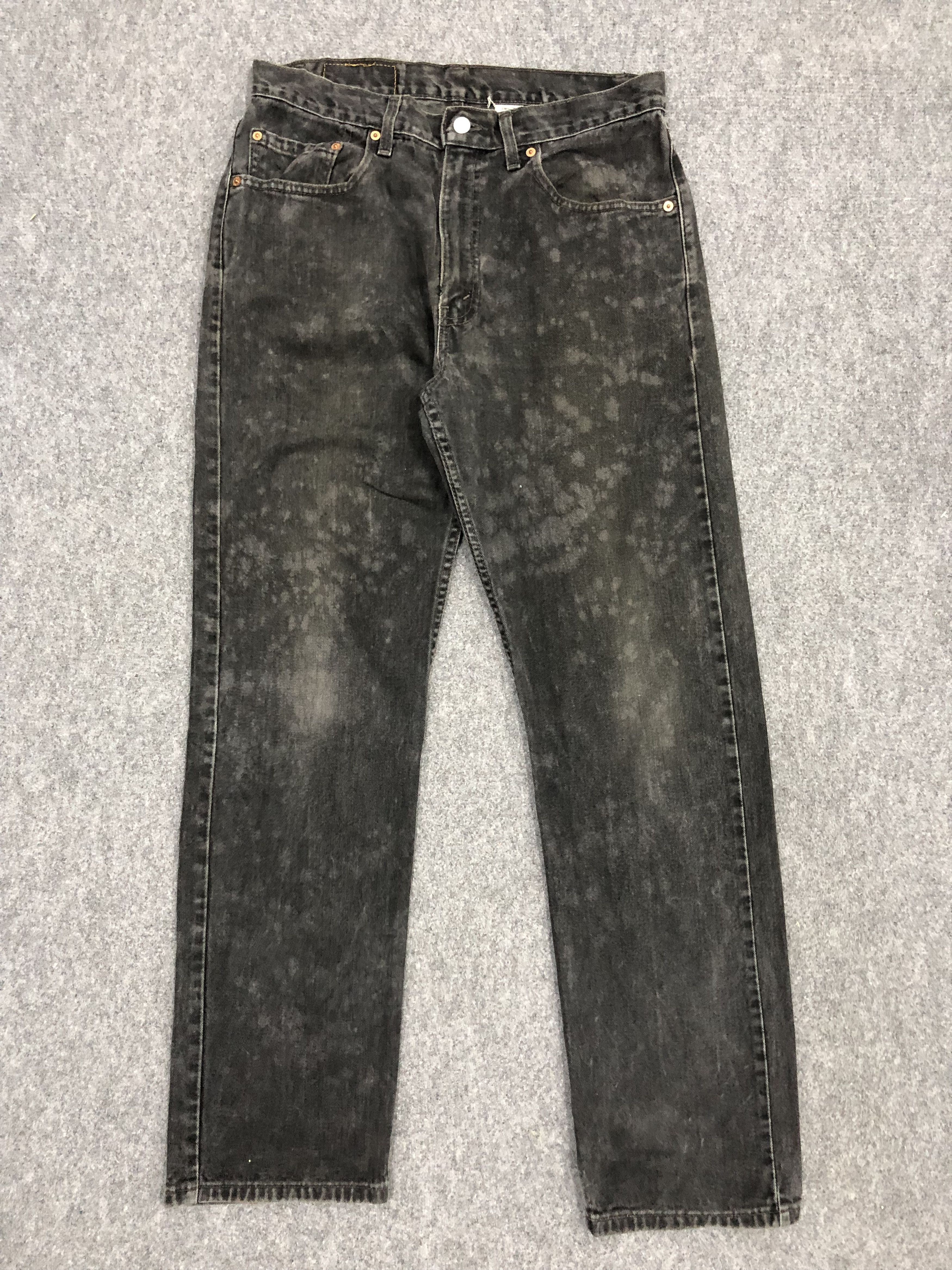 Levi's Vintage 90s Levis 505 Acid Wash Snow Wash Black Denim DP1232 Size US 34 / EU 50 - 1 Thumbnail
