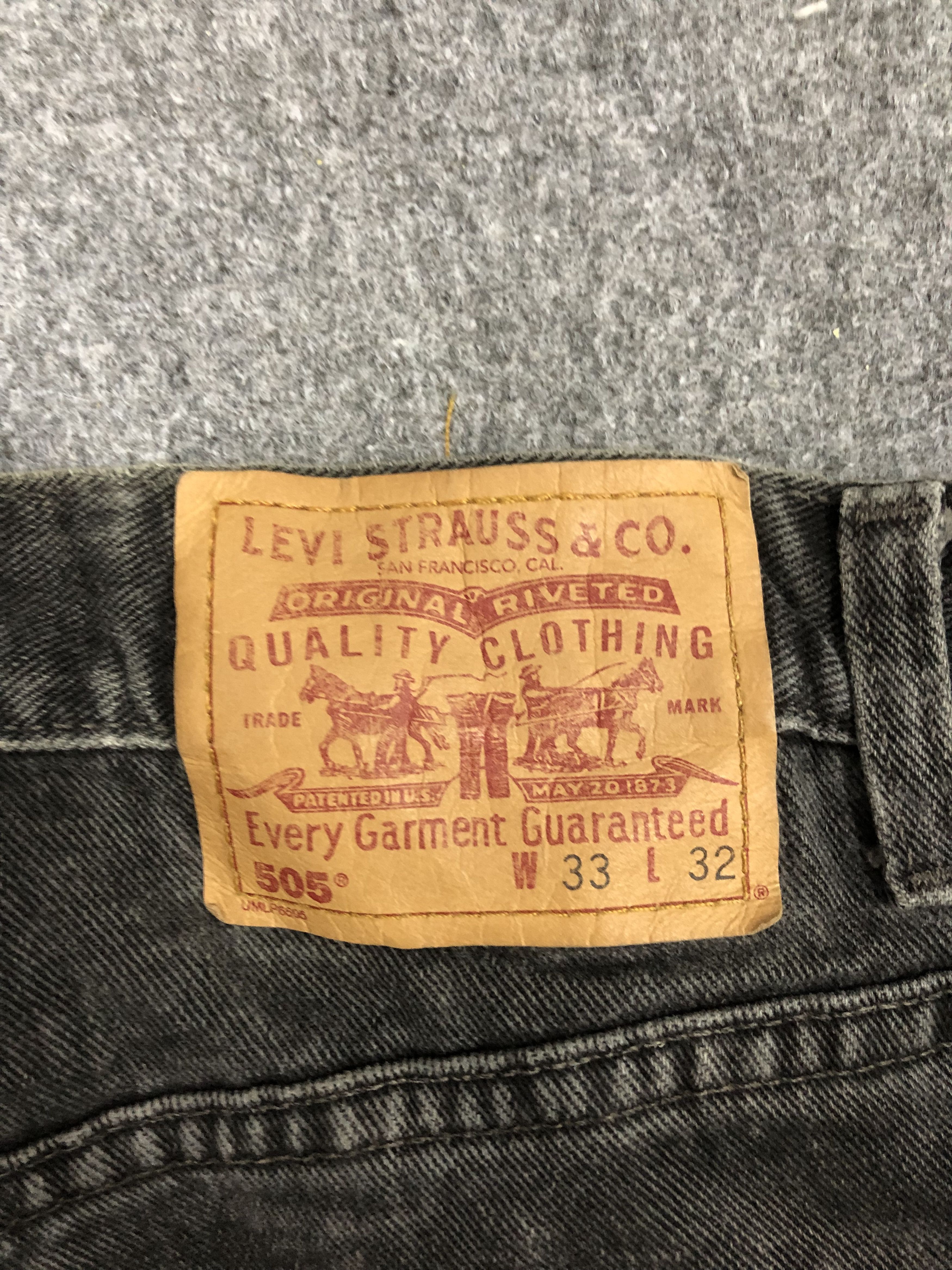Levi's Vintage 90s Levis 505 Acid Wash Snow Wash Black Denim DP1232 Size US 34 / EU 50 - 10 Thumbnail