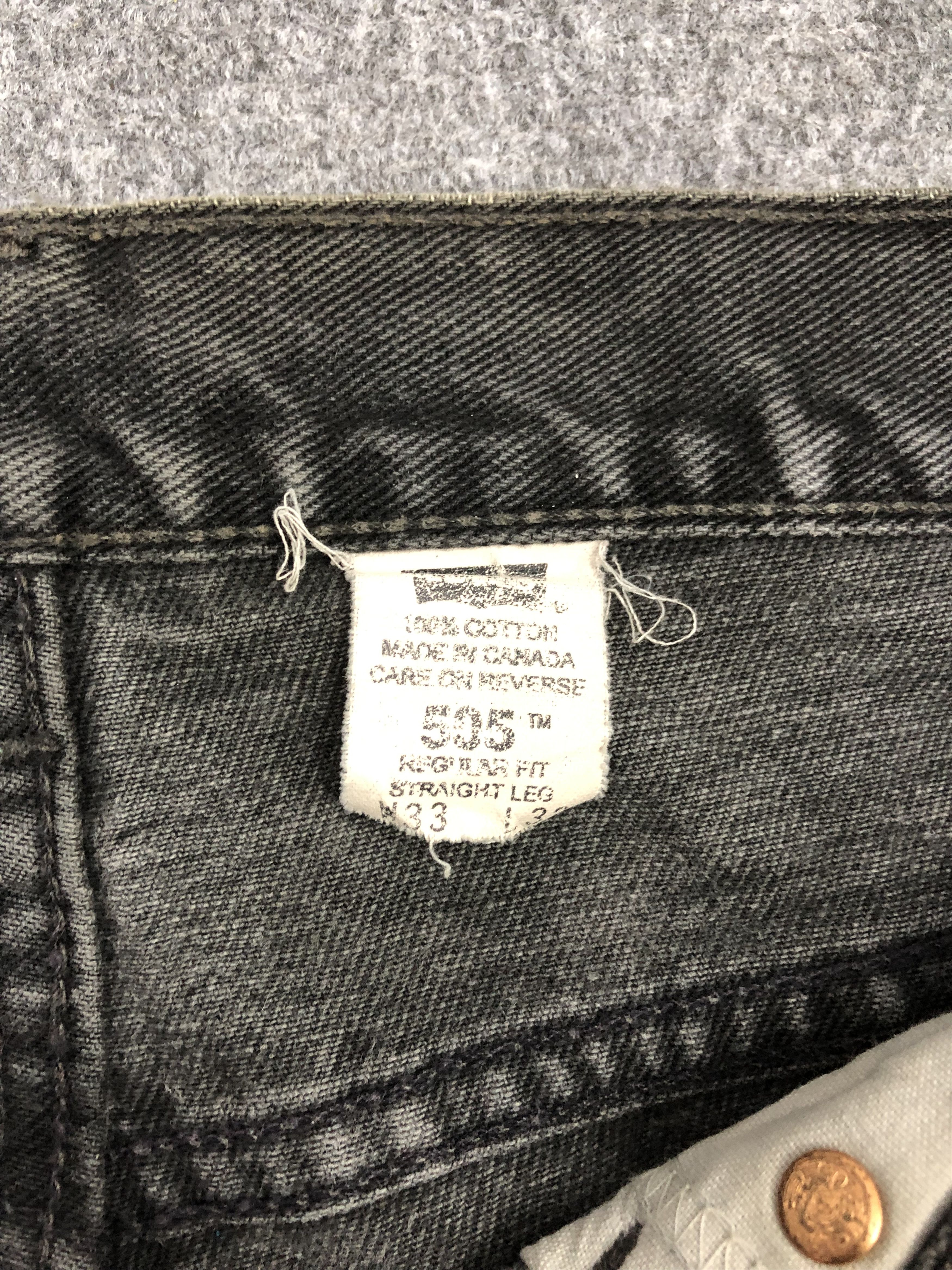 Levi's Vintage 90s Levis 505 Acid Wash Snow Wash Black Denim DP1232 Size US 34 / EU 50 - 8 Thumbnail