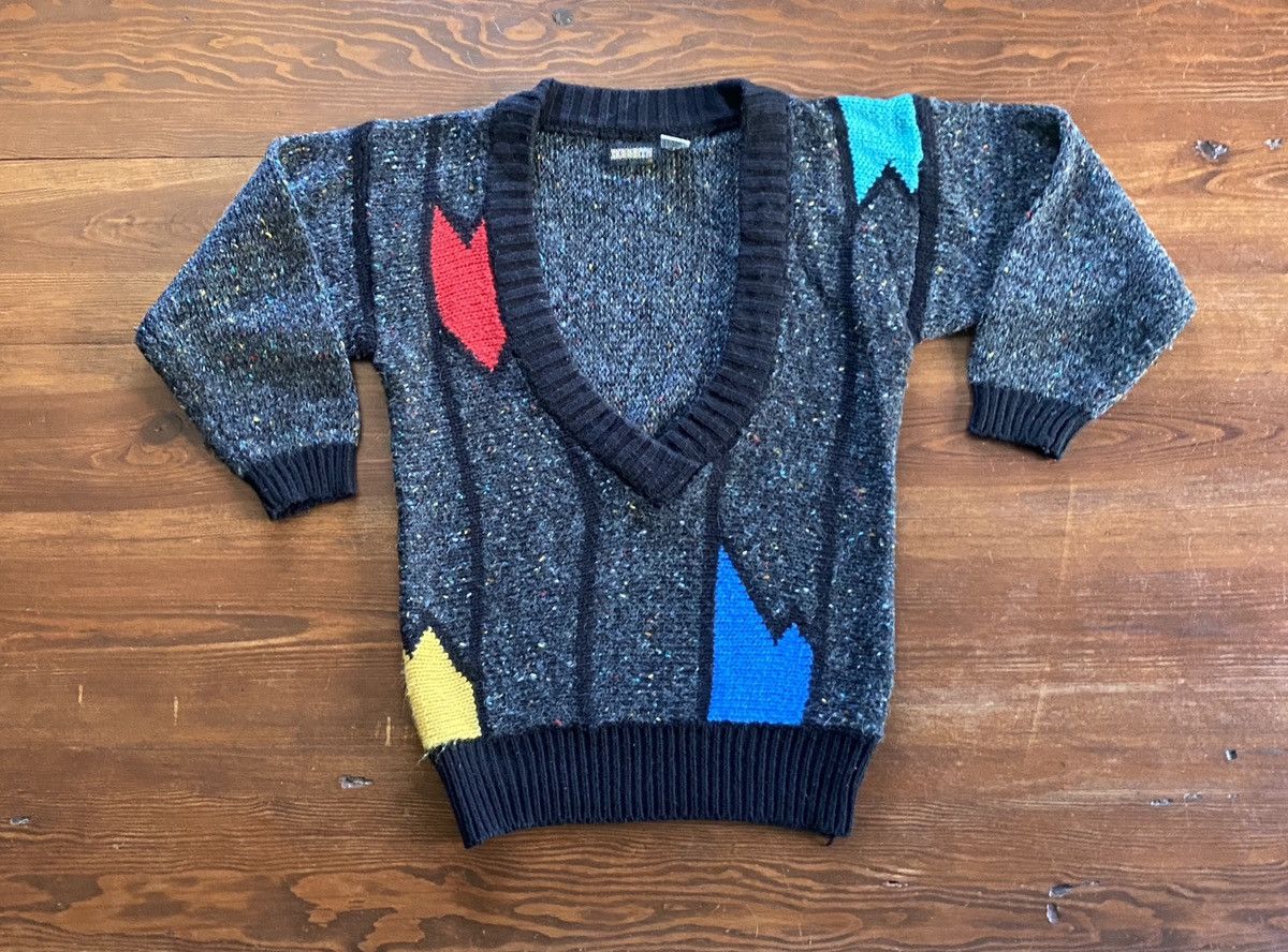 Vintage Vintage 80’s Nuggets Deep V-Neck Women’s Knit Sweater Size M / US 6-8 / IT 42-44 - 2 Thumbnail