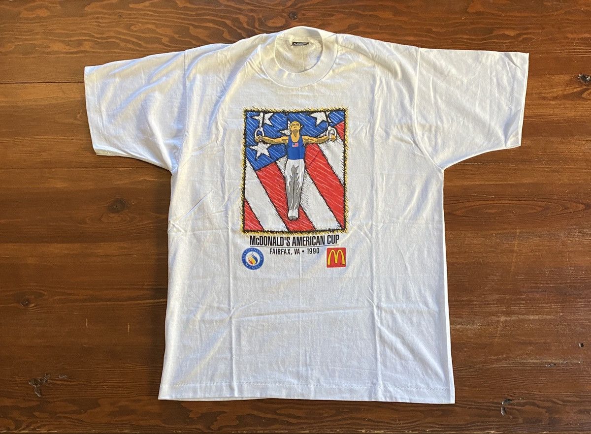 Vintage Vintage 1990 Gymnastics McDonald’s Cup Single Stitch Tee Size US XL / EU 56 / 4 - 1 Thumbnail