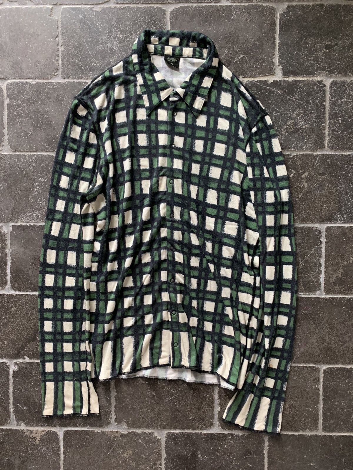 Jean Paul Gaultier × Vintage Vintage Jean Paul Gaultier Printed Plaid Shirt Homme Japan Size US S / EU 44-46 / 1 - 1 Thumbnail