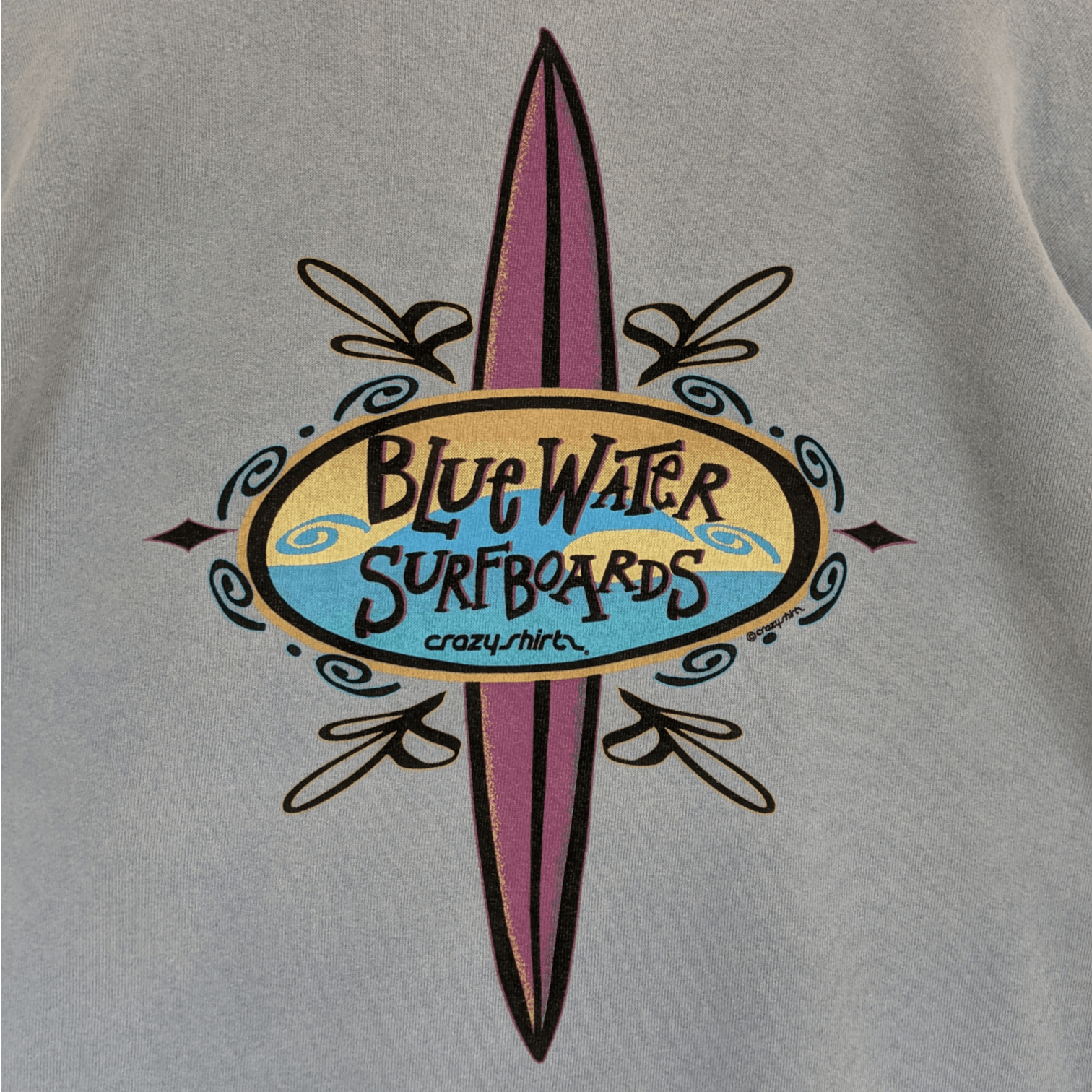 Vintage 90's CRAZY SHIRTS Hawaii Blue Water Surfboards Sweatshirt Size US L / EU 52-54 / 3 - 7 Thumbnail