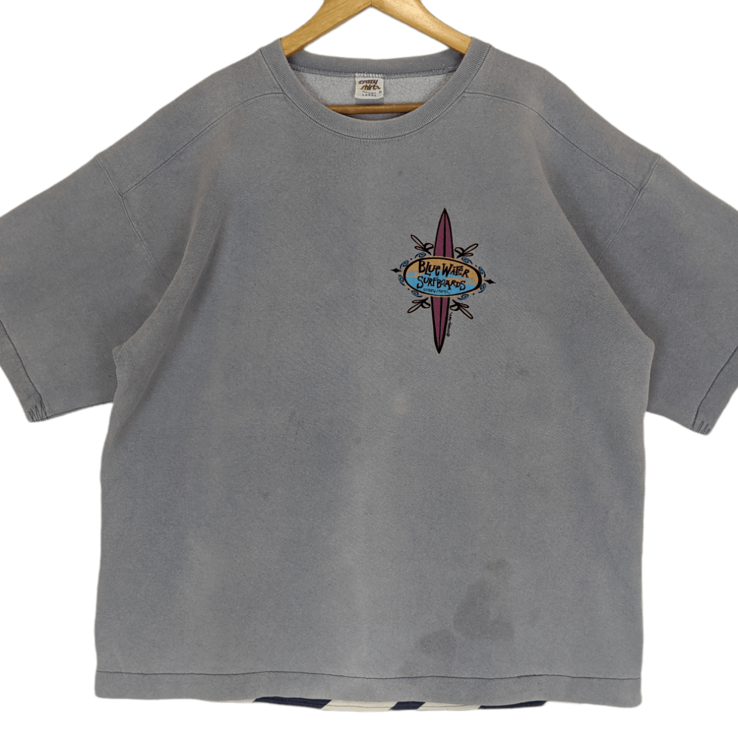 Vintage 90's CRAZY SHIRTS Hawaii Blue Water Surfboards Sweatshirt Size US L / EU 52-54 / 3 - 2 Thumbnail