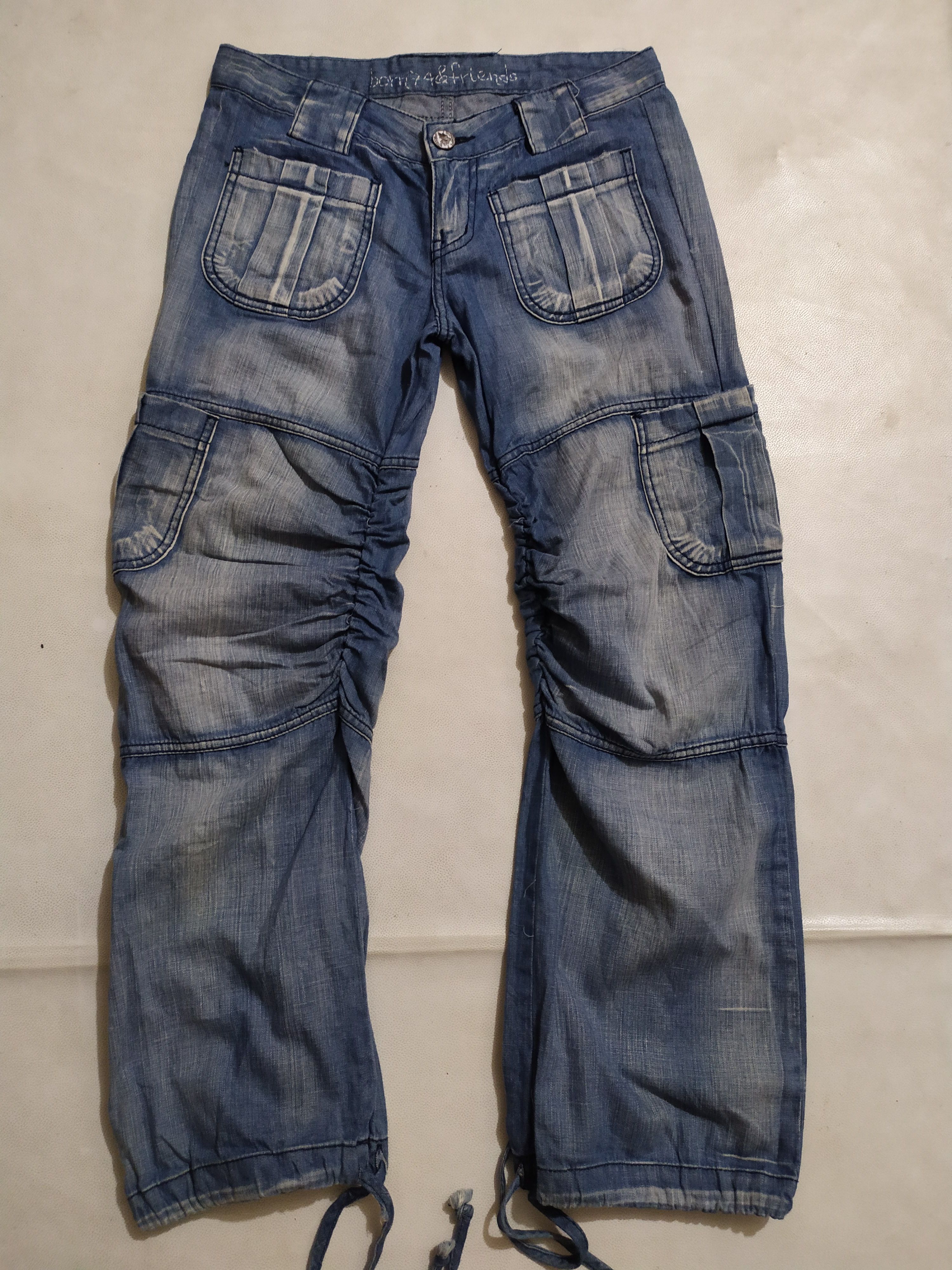 Japanese Brand 🔥Born74 & Friends Pants Wrinkles Knee Design Size US 29 - 1 Thumbnail