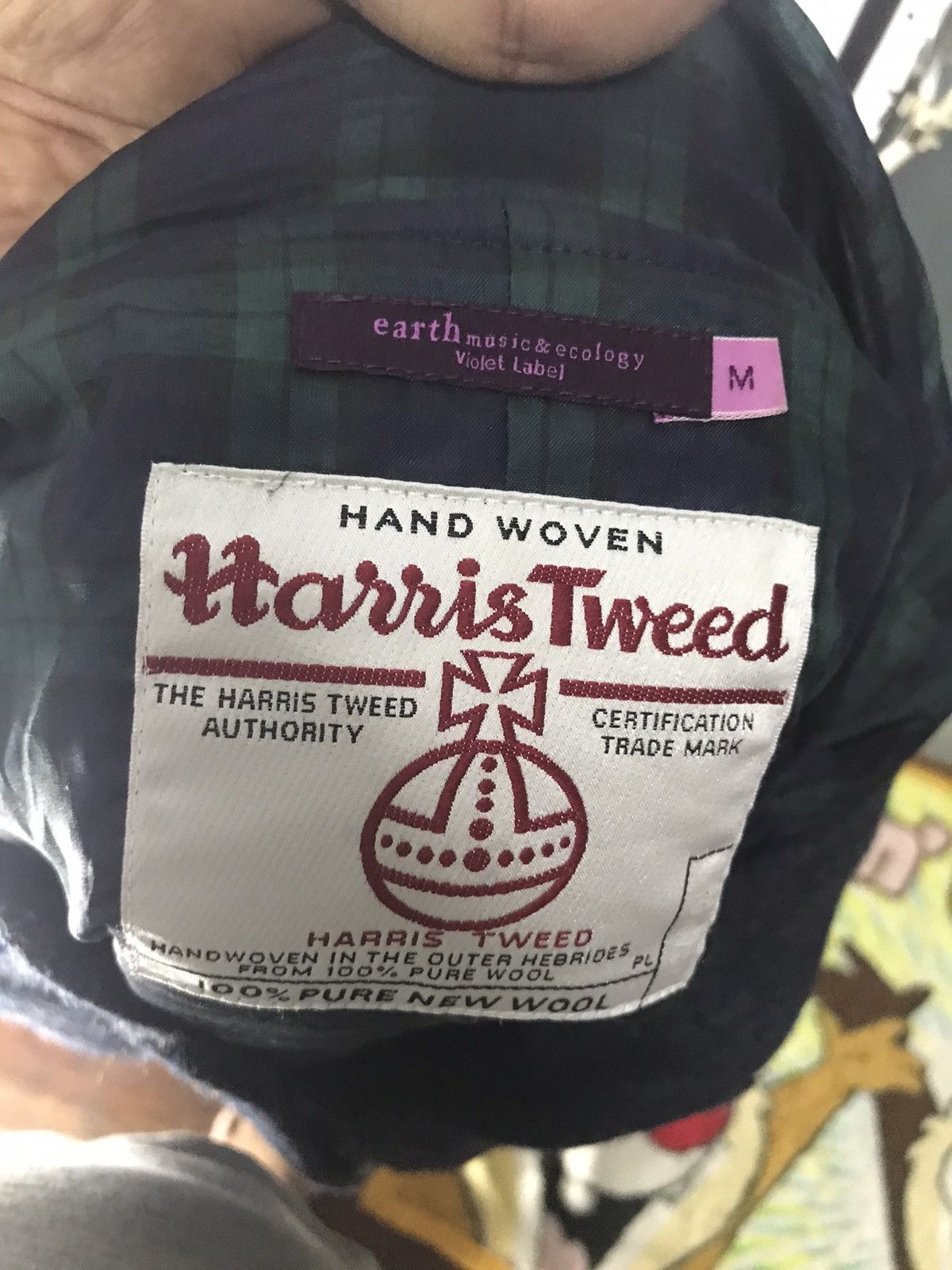 Harris Tweed × Japanese Brand Earth music&ecology x Harris tweed wool jacket with hoodie Size US M / EU 48-50 / 2 - 3 Thumbnail