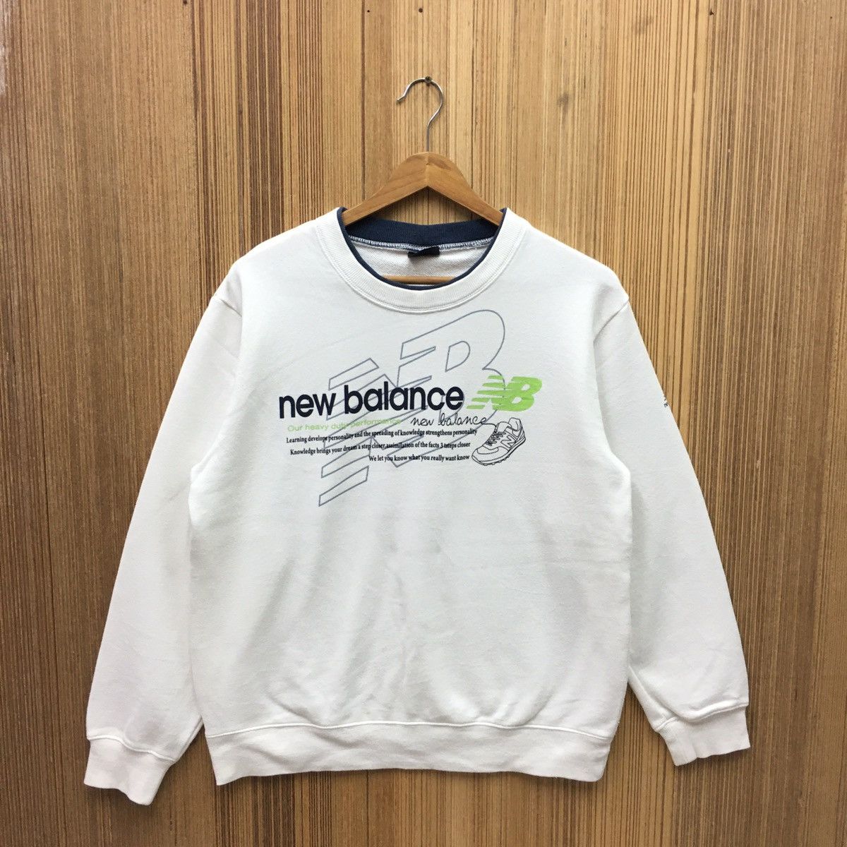 Vintage!! Original New Balance Clothing Big discount Logo Crewneck Long Sleeve Pullover Born in The USA 1906 Boston in size Medium