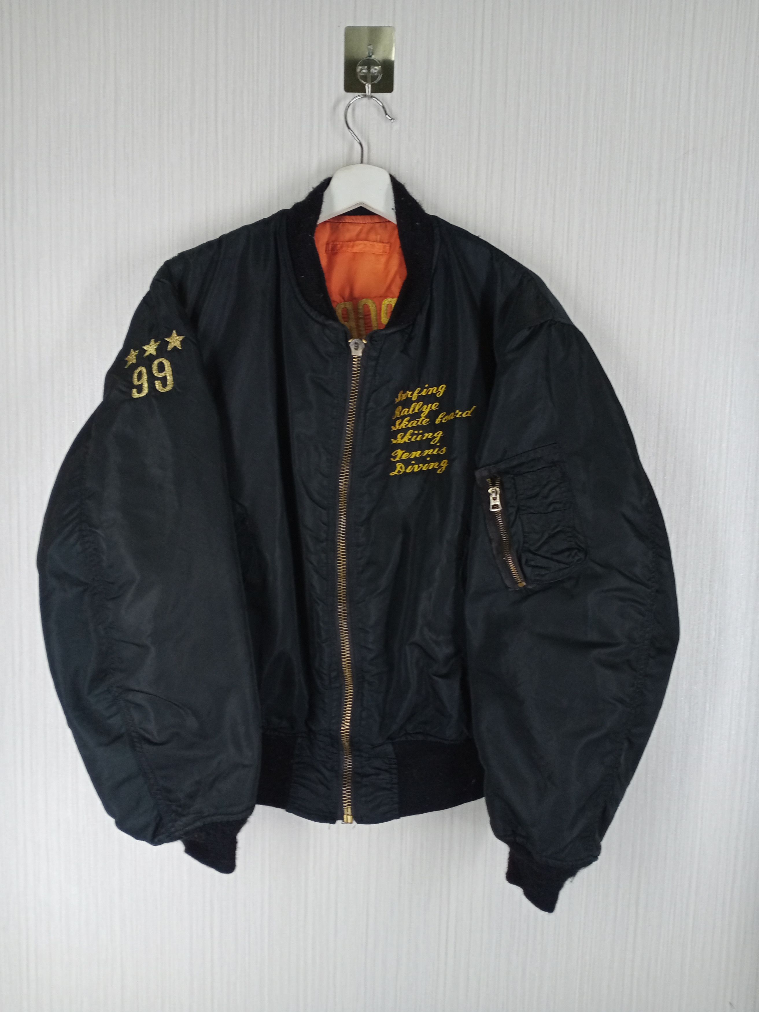 Alpha Industries Vintage 90s Bogey Sports Club MA -1 Alpha Industries Jacket Size US XL / EU 56 / 4 - 6 Thumbnail
