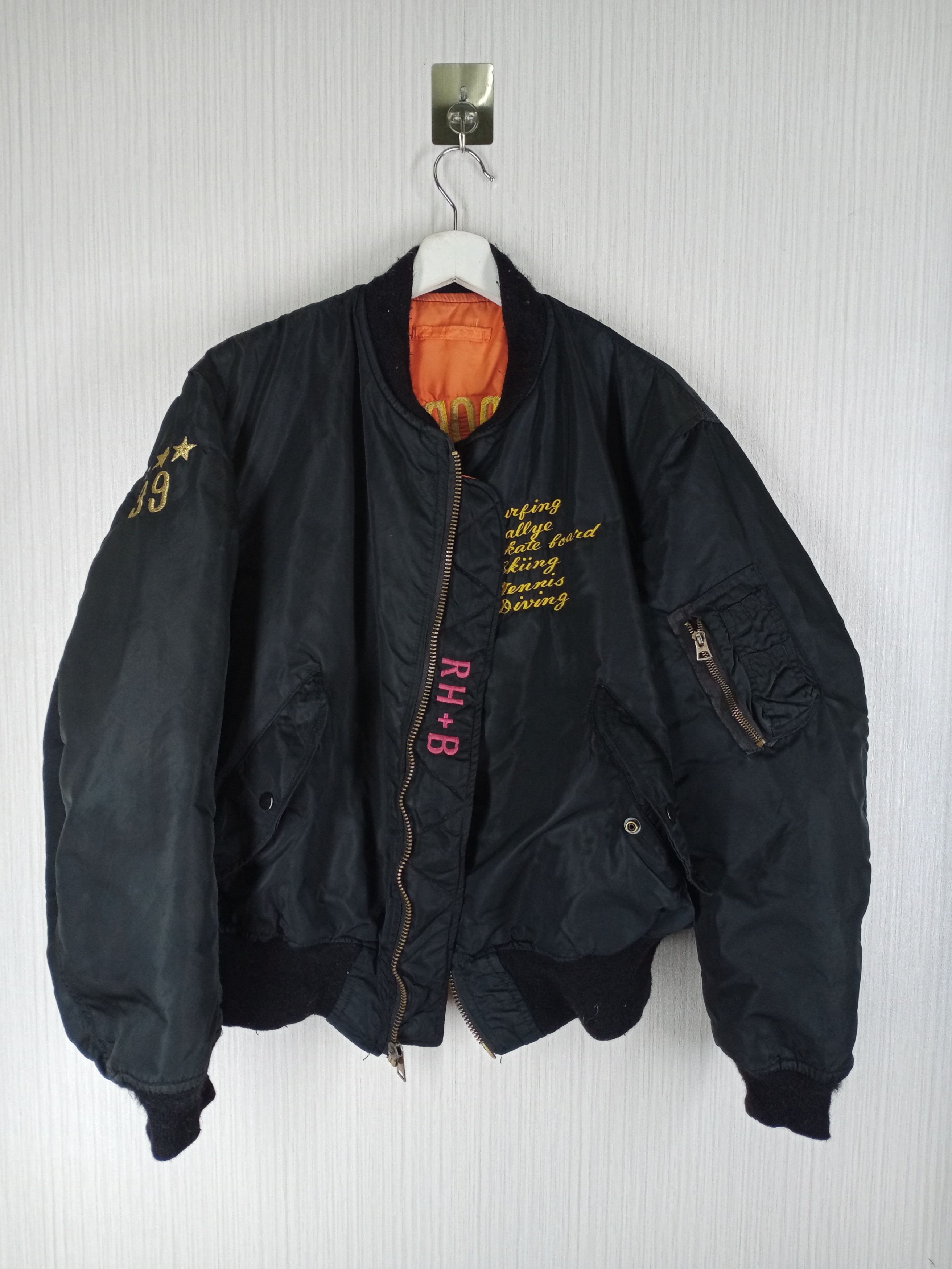 Alpha Industries Vintage 90s Bogey Sports Club MA -1 Alpha Industries Jacket Size US XL / EU 56 / 4 - 2 Thumbnail