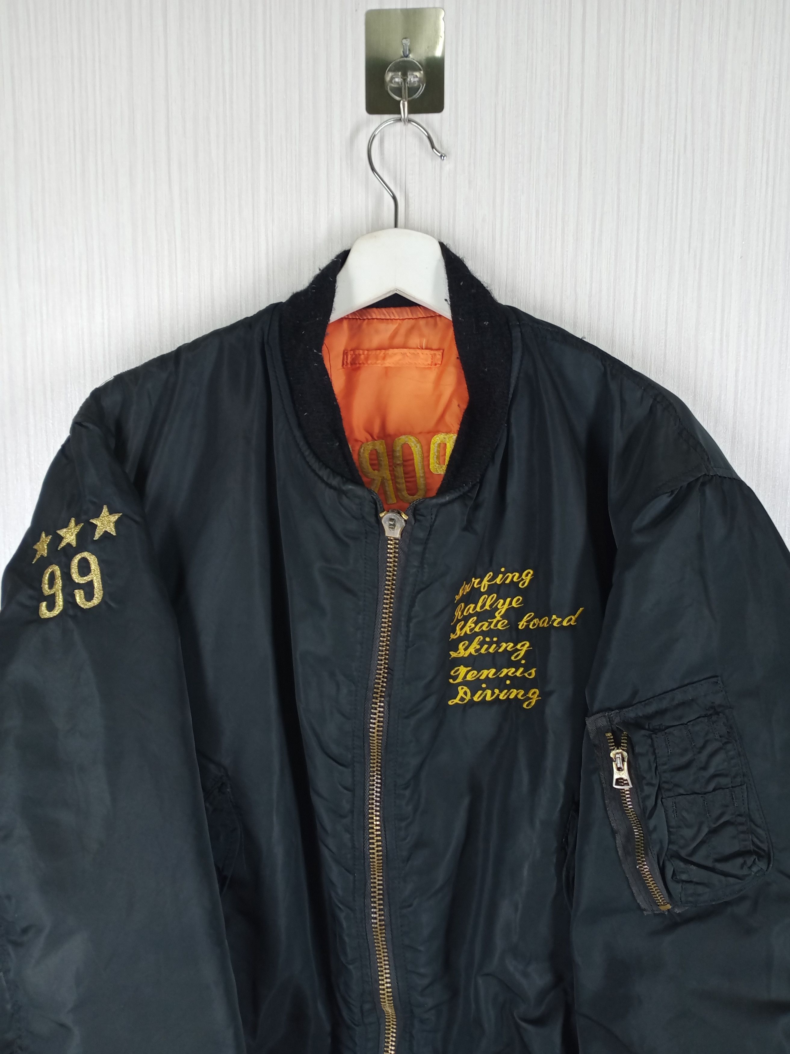 Alpha Industries Vintage 90s Bogey Sports Club MA -1 Alpha Industries Jacket Size US XL / EU 56 / 4 - 5 Thumbnail
