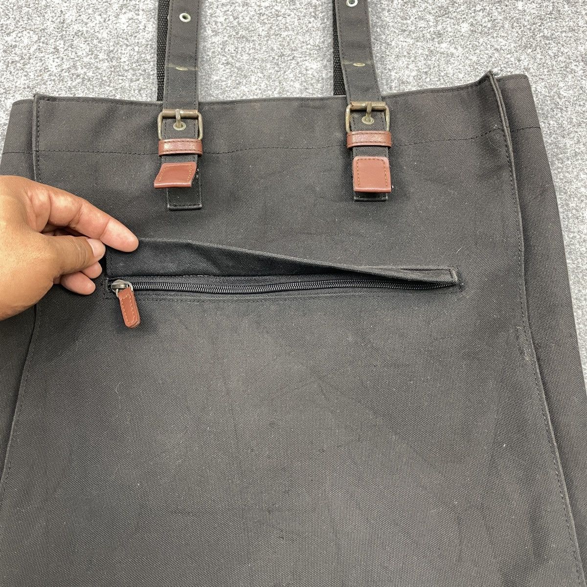 Japanese Brand × Vintage Super Black Japanese Brand Denim Tote Bag Size ONE SIZE - 7 Thumbnail