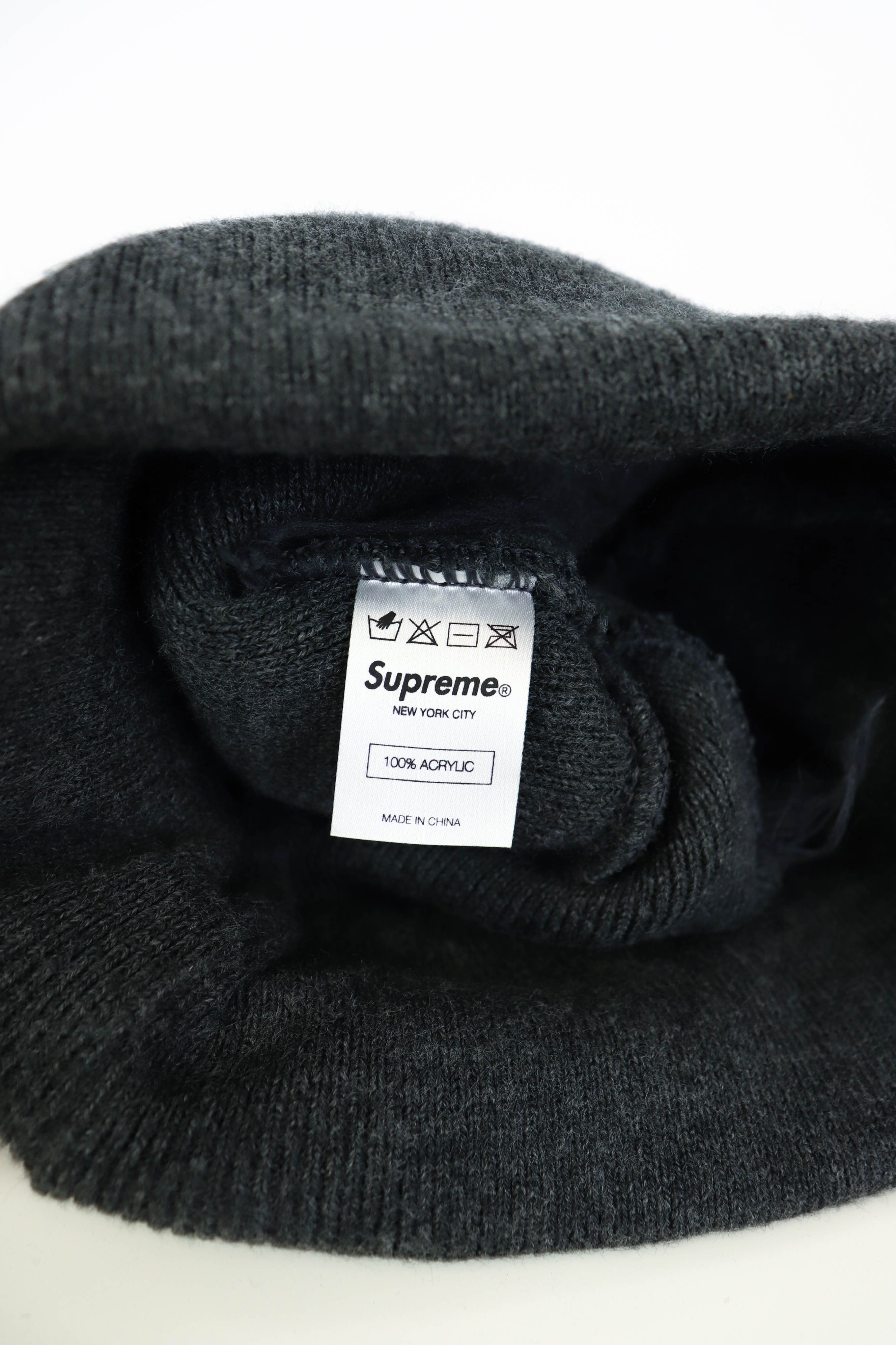 Supreme Supreme Giant Font Logo Dark Grey Acrylic Beanie Hat Size ONE SIZE - 9 Thumbnail