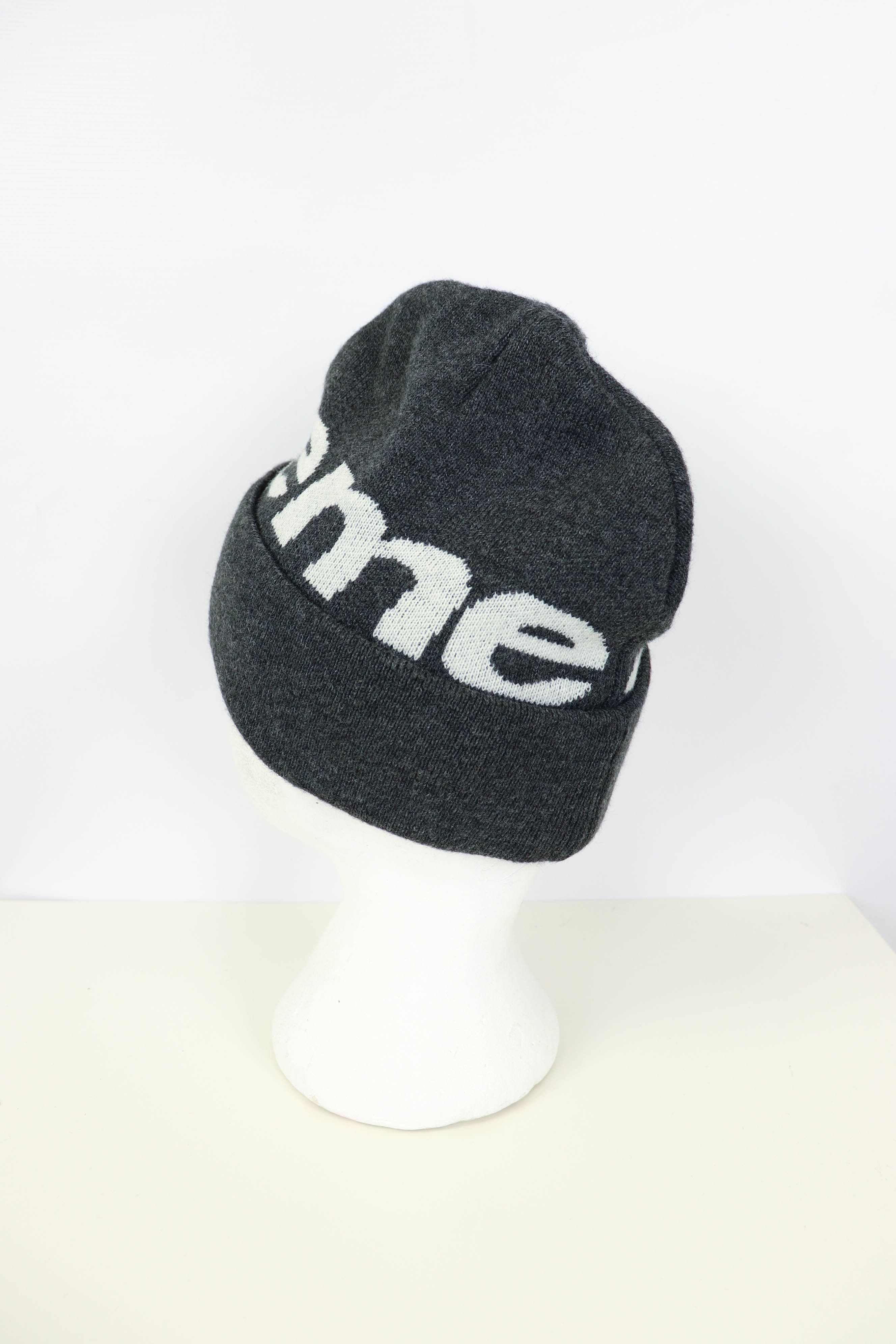 Supreme Supreme Giant Font Logo Dark Grey Acrylic Beanie Hat Size ONE SIZE - 5 Thumbnail