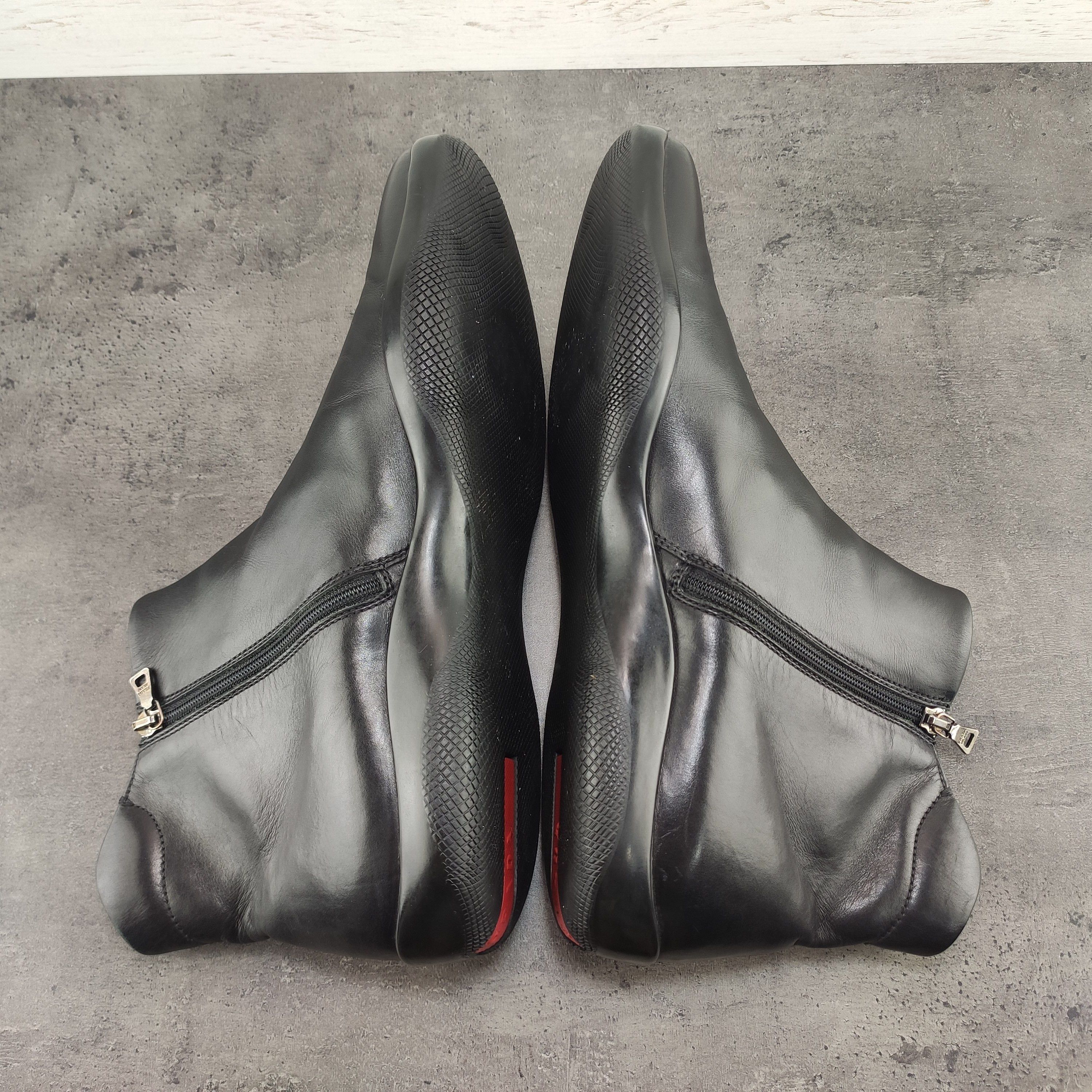 Prada Prada Sport Mens Black Leather Zip Ankle Boots Size US 10 / EU 43 - 7 Thumbnail