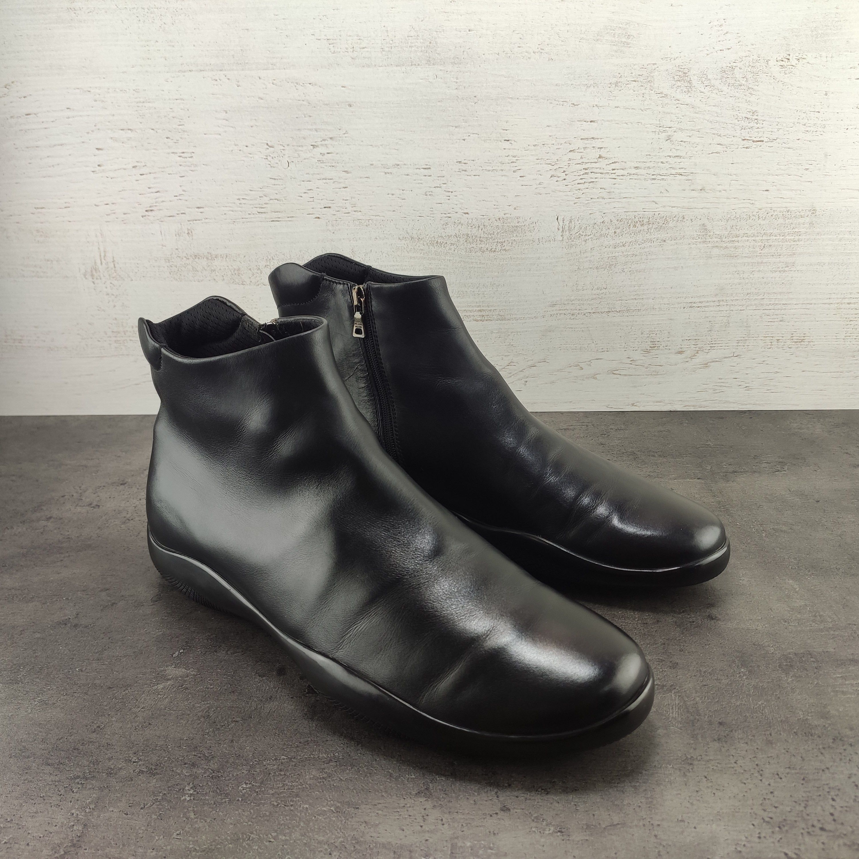 Prada Prada Sport Mens Black Leather Zip Ankle Boots Size US 10 / EU 43 - 4 Thumbnail