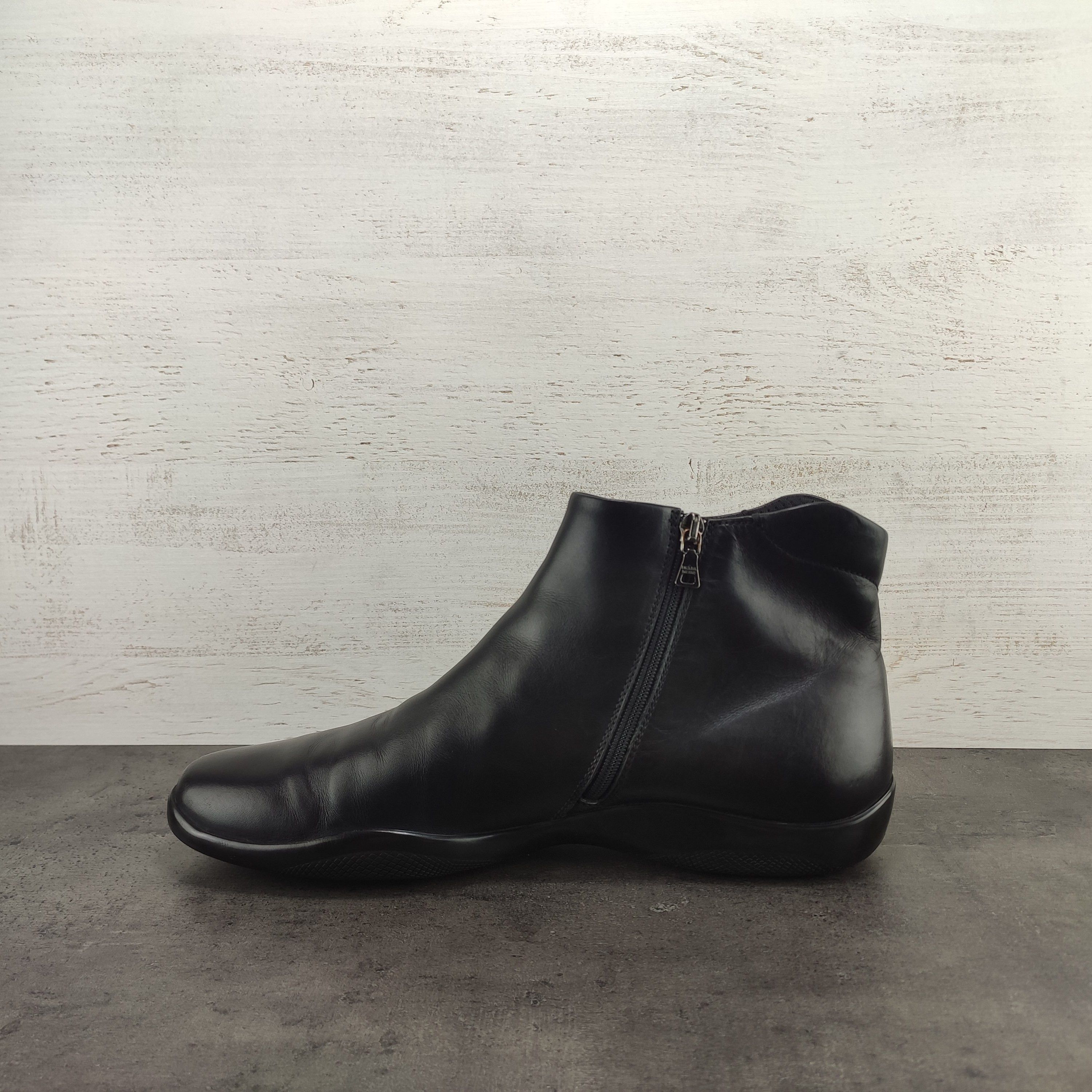 Prada Prada Sport Mens Black Leather Zip Ankle Boots Size US 10 / EU 43 - 2 Thumbnail