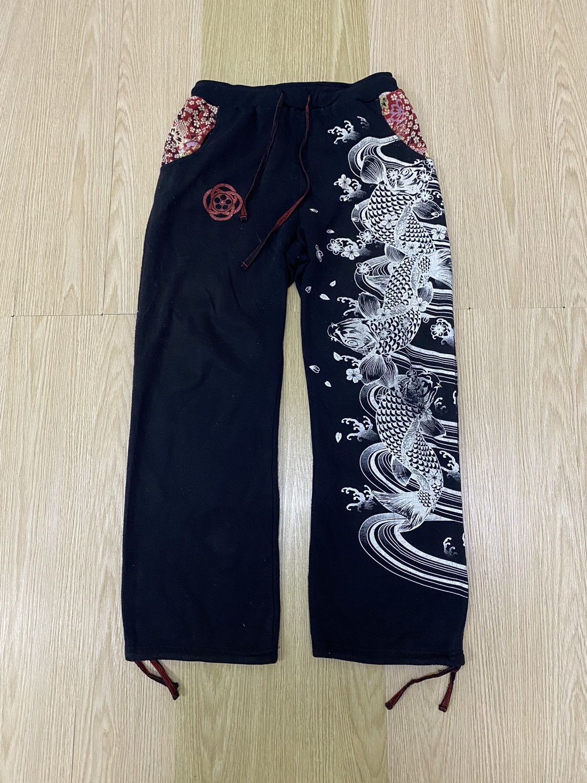 Bullet Noise × Japanese Brand × Kings Of Indigo Bullet Noise Japan Harajuku style koi fish joggerpant Size US 32 / EU 48 - 1 Thumbnail